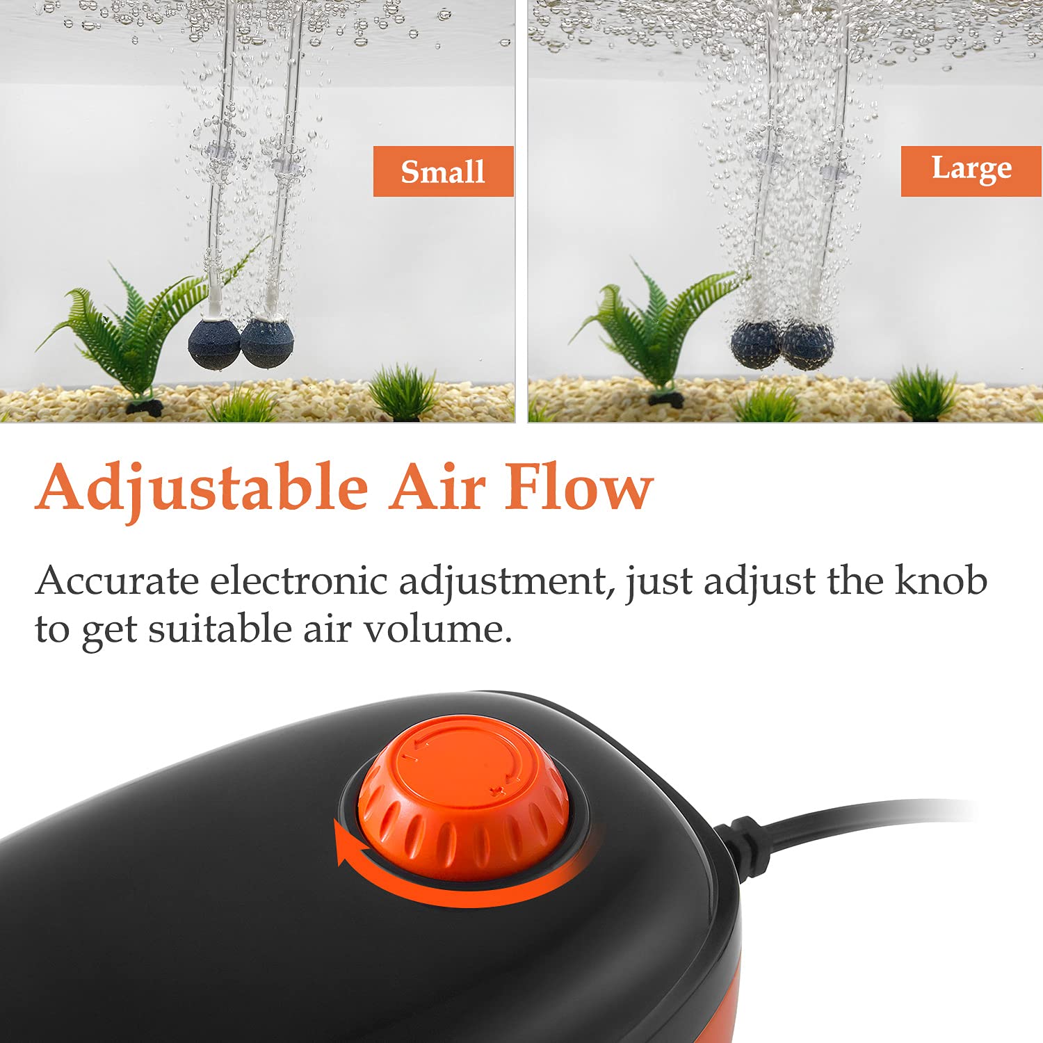 Buy FEDOUR 4W 5W Aquarium Air Pump, Dual Outlets Oxygen Pump, Ultra