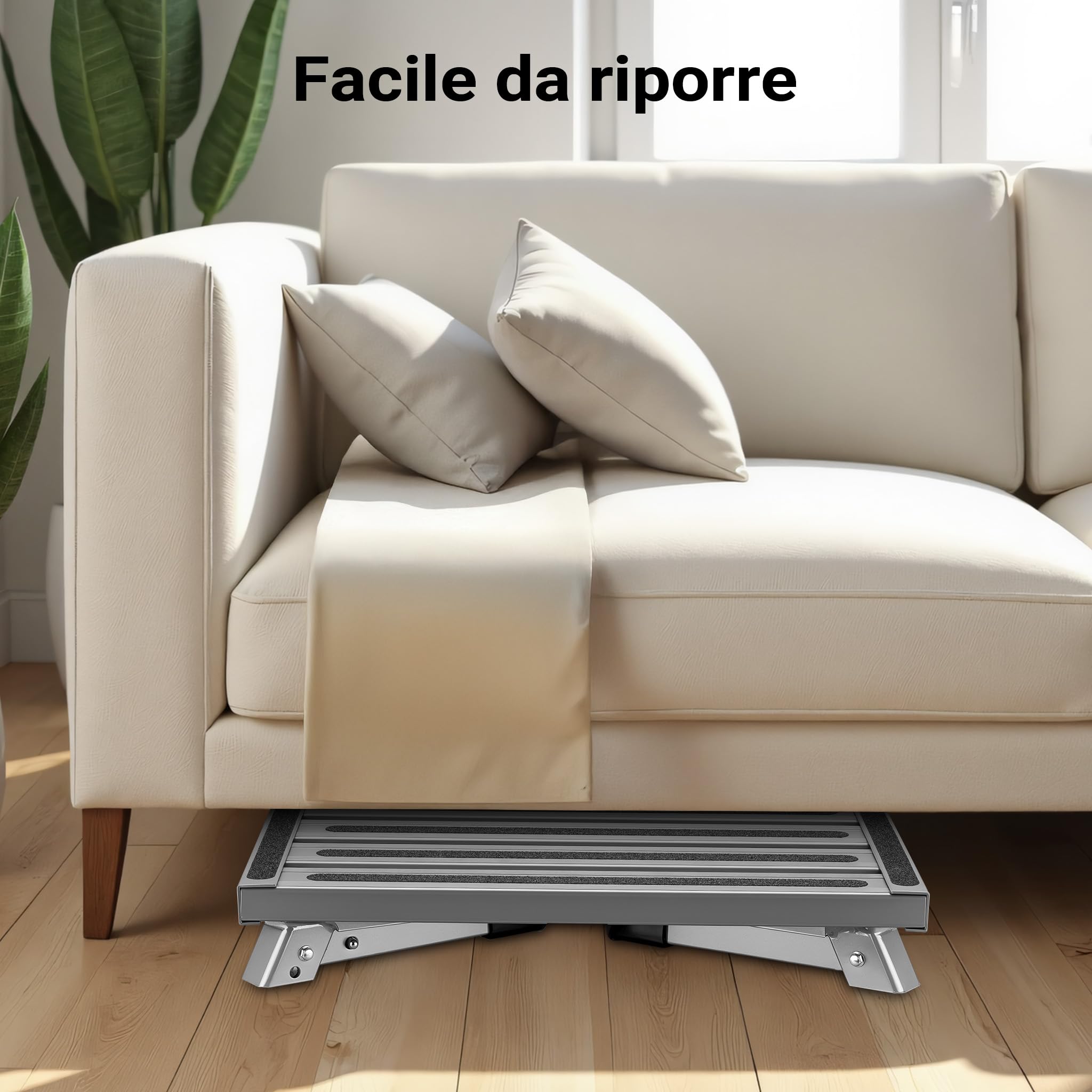Wiltec Scalino camper pieghevole in alluminio fino a 220 kg, antiscivolo, Scaletta per roulotte