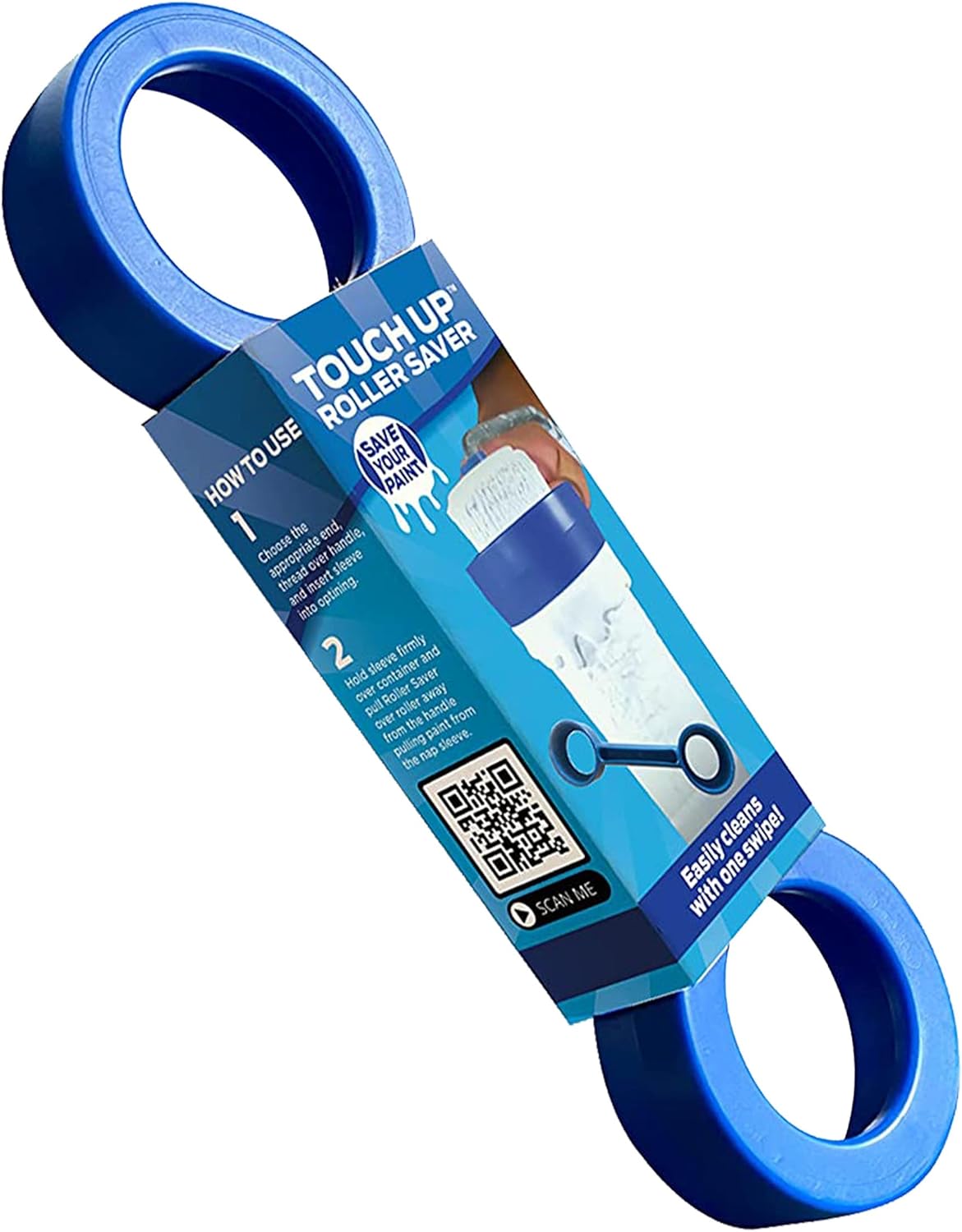 Touch Up Cup Roller Saver: Paint Roller Cleaner Tool - One Swipe Removal, Fits 3 Nap Sizes, Shark Tank Featured, USA Made