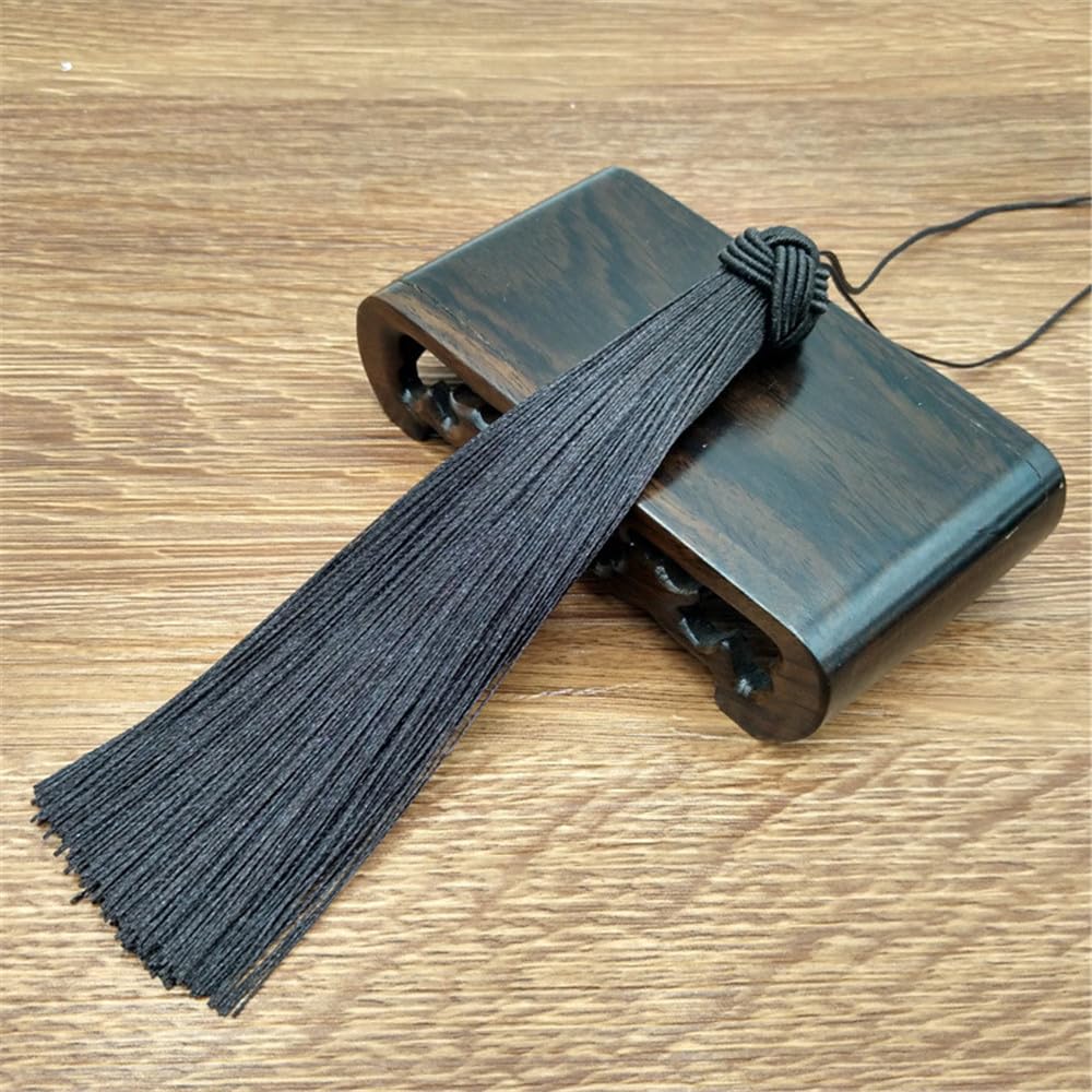 4 Pieces 15cm Silky Soft Tassels Mini Craft Tassels Small Tassel Pendant Decorative Key Tassels Handmade Tassel Key Chain Gifts Tiny Tassels for Earrings Souvenir Bookmarks DIY Craft (Coffee)