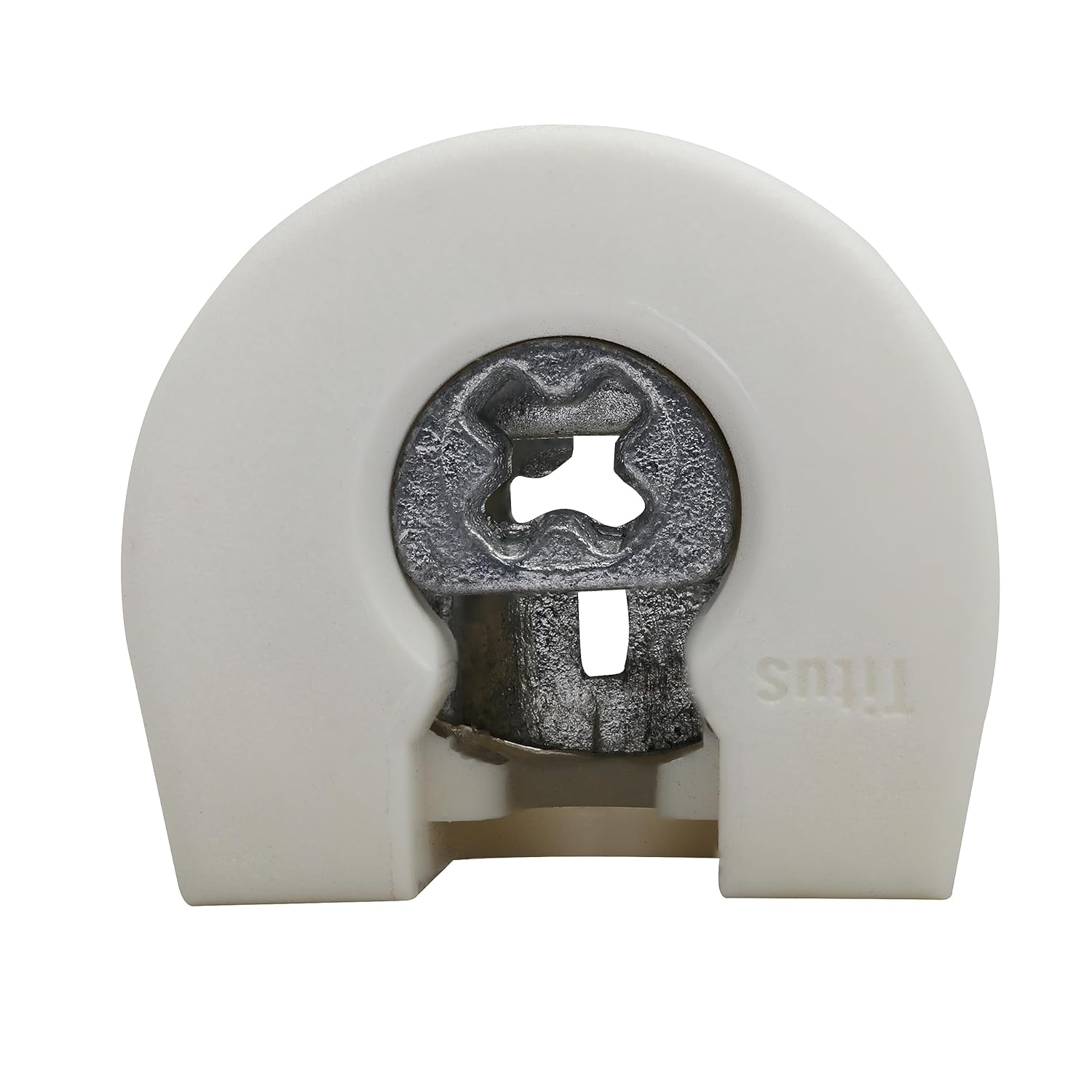 25 Pack Titus System 6 Cam Connector for 19mm Panel, with Ridge (Drop-in), Cam Lock Nut Furniture Fastener, Furniture Connecting Cam Fittings in White Finish, Non-Outrigger, R011WHT