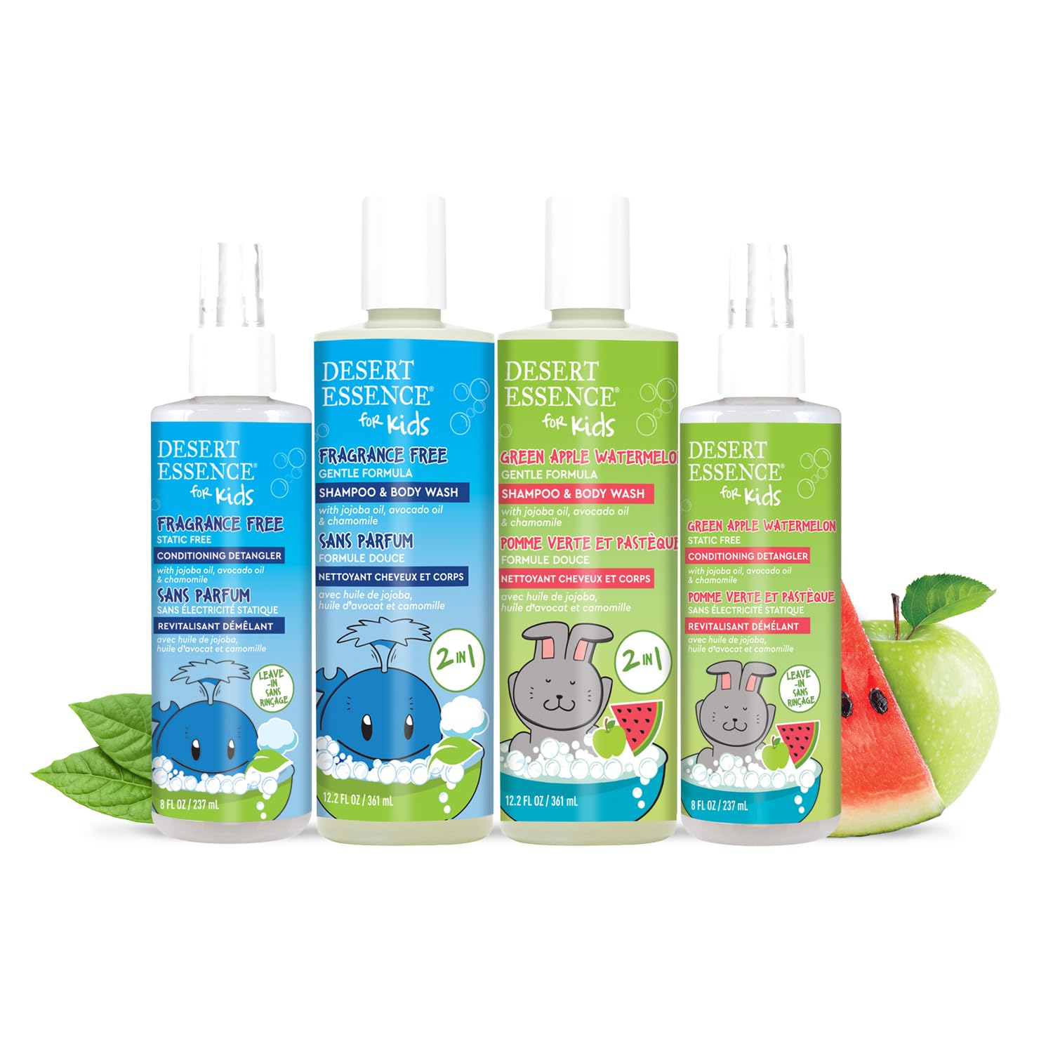 Desert Essence Kids Conditioning Detangler Spray 8.0 fl oz - Vegan, Gluten-Free. Cruelty-Free - Leaves hair smooth, shiny and easy to comb through - Gentle Formula (Unscented)