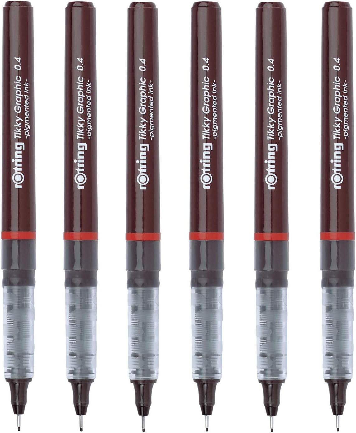 Tikky Graphic Fineliner Drawing Pen 0.4mm - Black Ink - Pack of 6