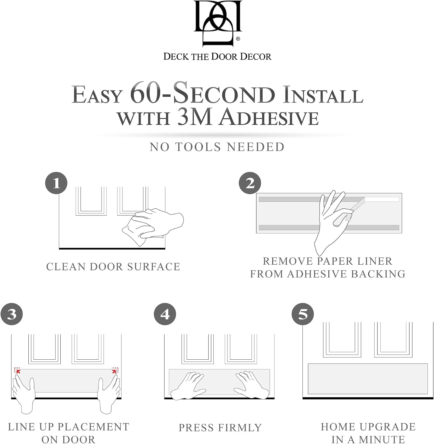 Durable Door Armor Plate - Multiple Finish & Size Options - 30" Width x 34" Height (Standard Interior) - Minimalist White - Adhesive (Pack of 3)
