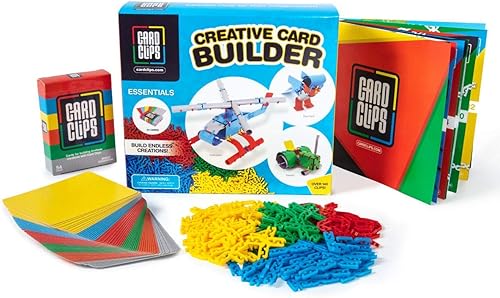 Miniatura 9 de Clips para tarjetas, kit de construcción de tarjetas creativas de 194 piezas, juguetes de construcción para niñas y niños educativos STEM
