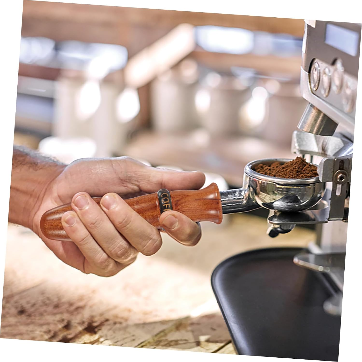 Zerodeko Portafilter Handle Coffee Machine Replacement Wooden Handle Italian M10 Compatible Espresso Accessories 5.9 Inch