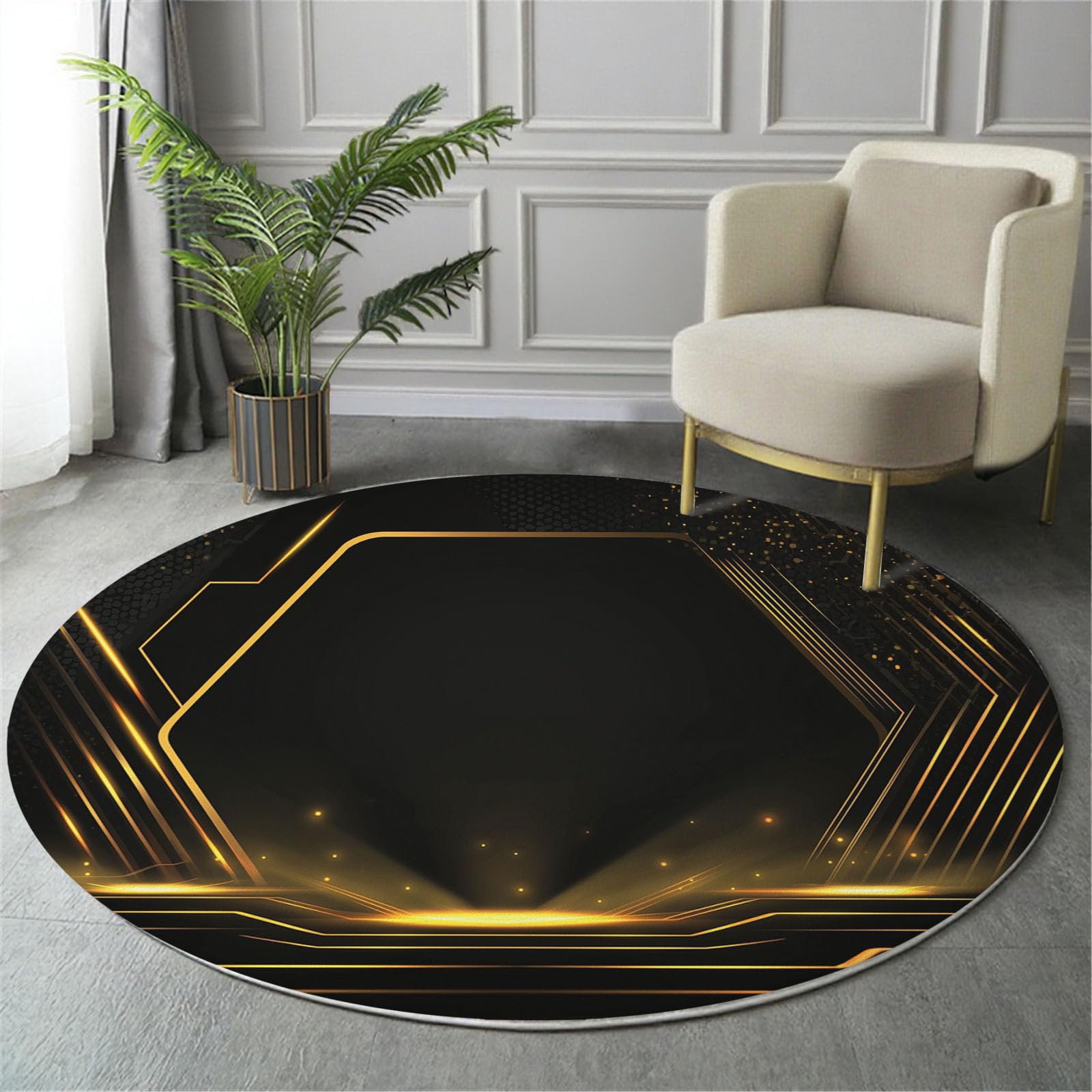 Tapis de sol antidérapant et doux lavable en machine style moderne 120cm
