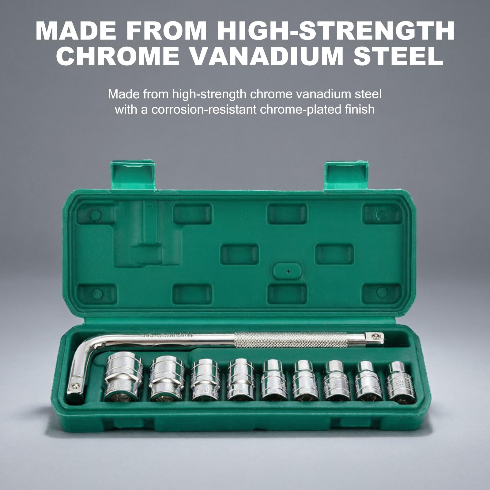 Set di 10 bussole a 6 punte per la rimozione dei dadi delle ruote dell'auto da 1/2 pollici, con dimensioni da 8 a 24 mm, per riparazioni auto