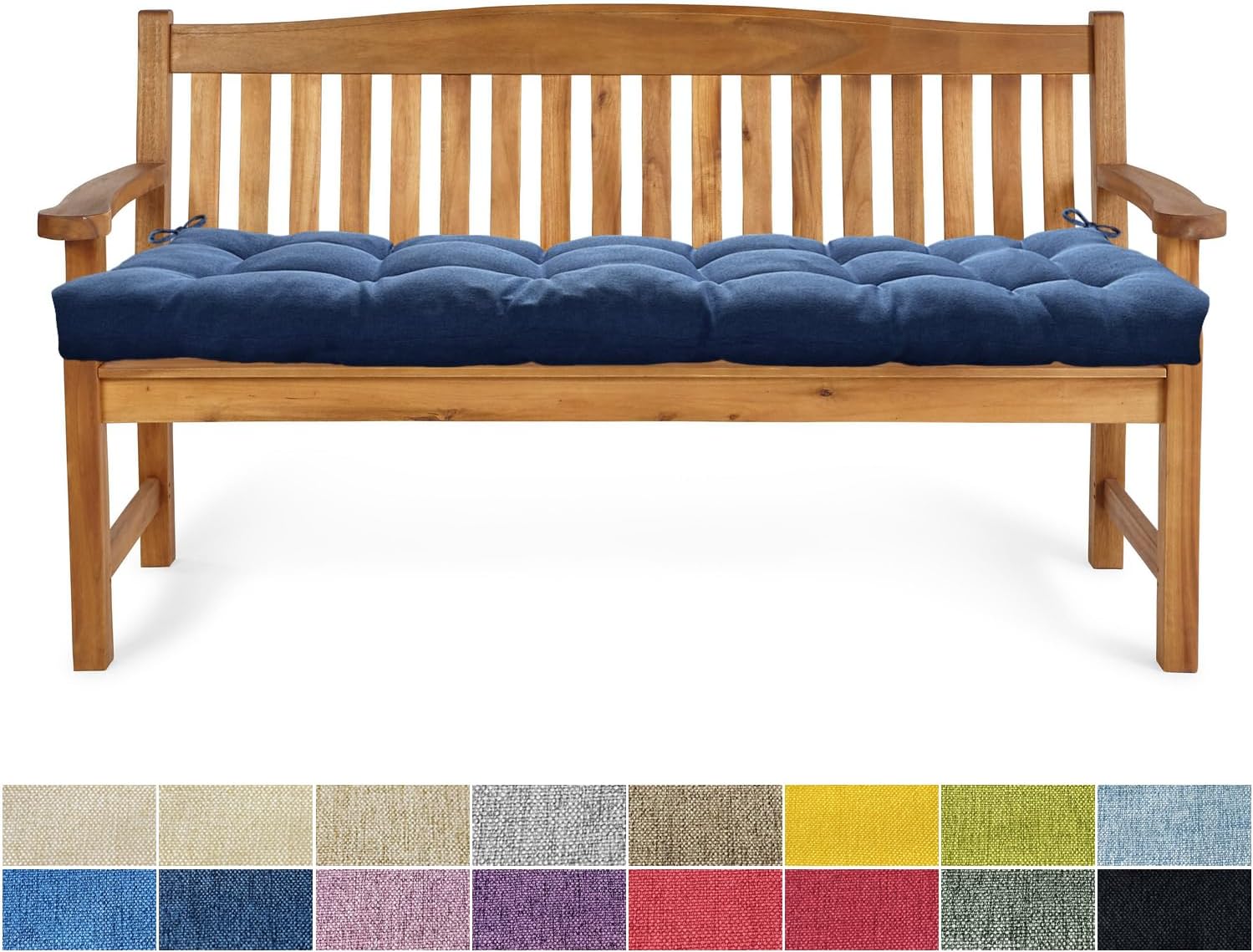 Indoor Tufted Swing Seat Cushions with Non-Slip and Ties Bench Cushion Breathable Bay Window Seat Cushions for Furniture, Entryway Storage, Bay Window, Piano Seat (Navy Blue, 26X14X2in)