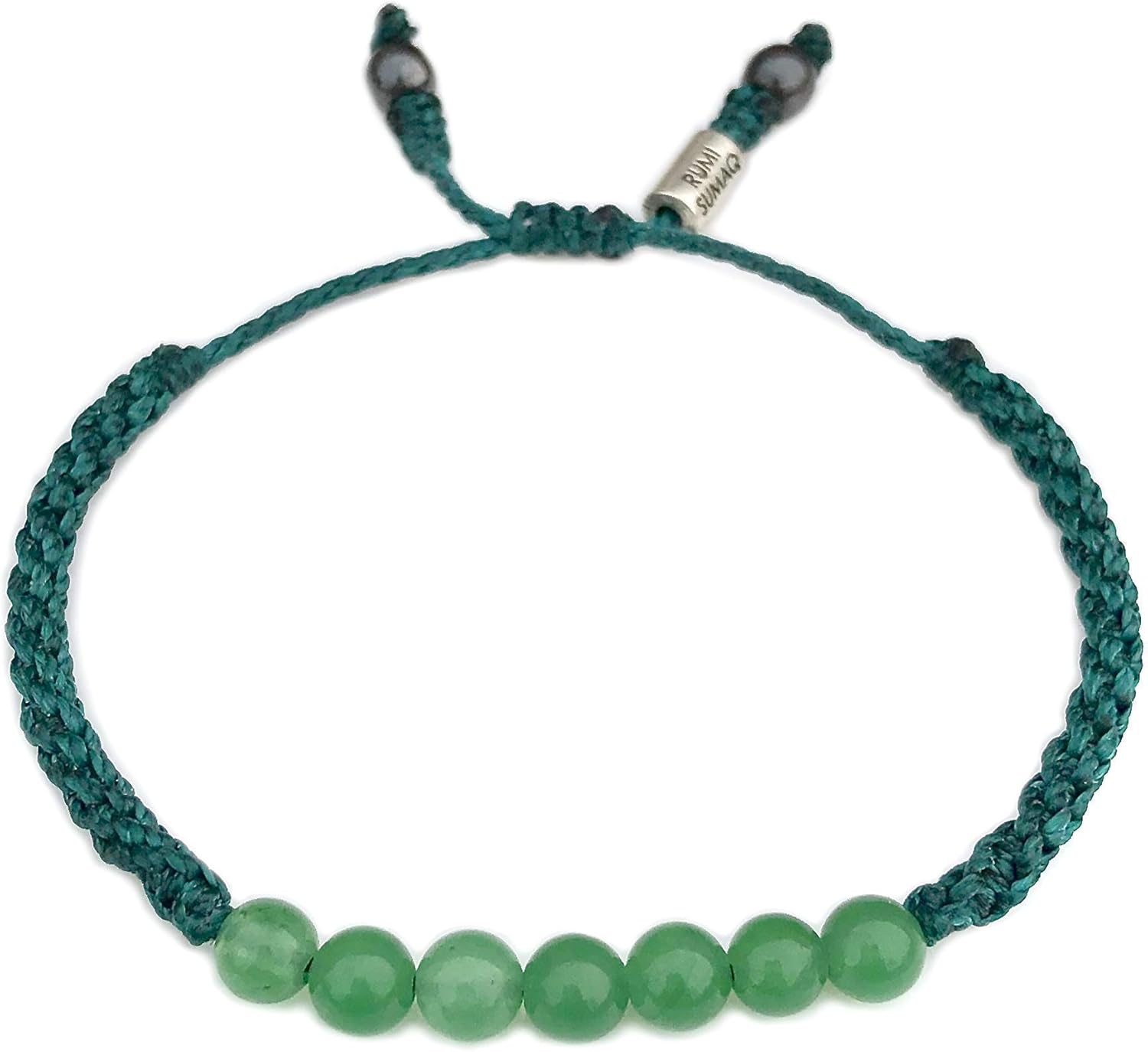 Rumi Sumaq Gemstone Rope Bracelets - Labradorite, Sodalite, Lapis Lazuli, Quartz, Peruvian Opal & More — Adjustable Pull-Tie Woven Bangle for Men, Women, Teens & Kids