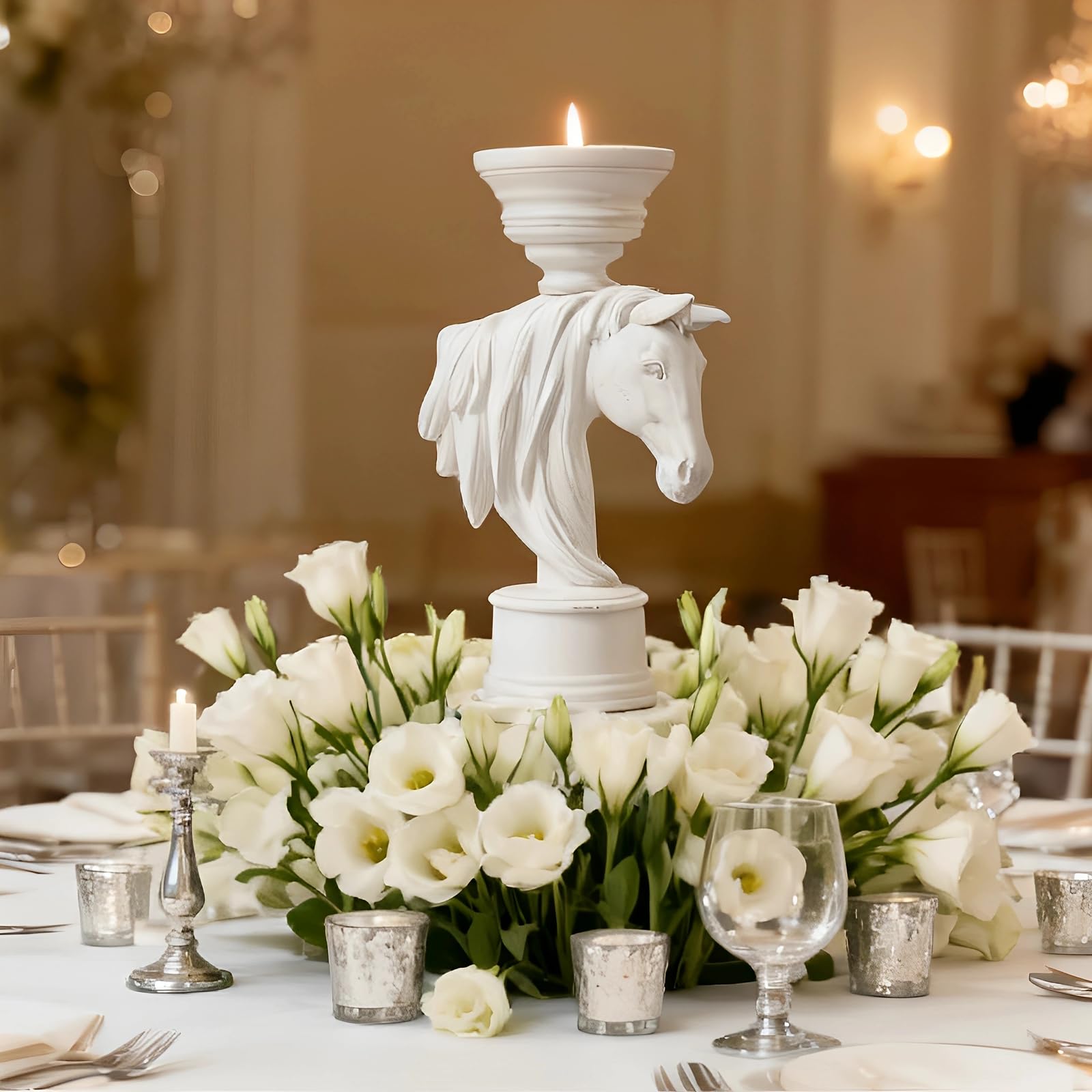 Amazon.co.jp: BLLTLLW 高さ11.8インチ 大型馬キャンドルホルダー 動物