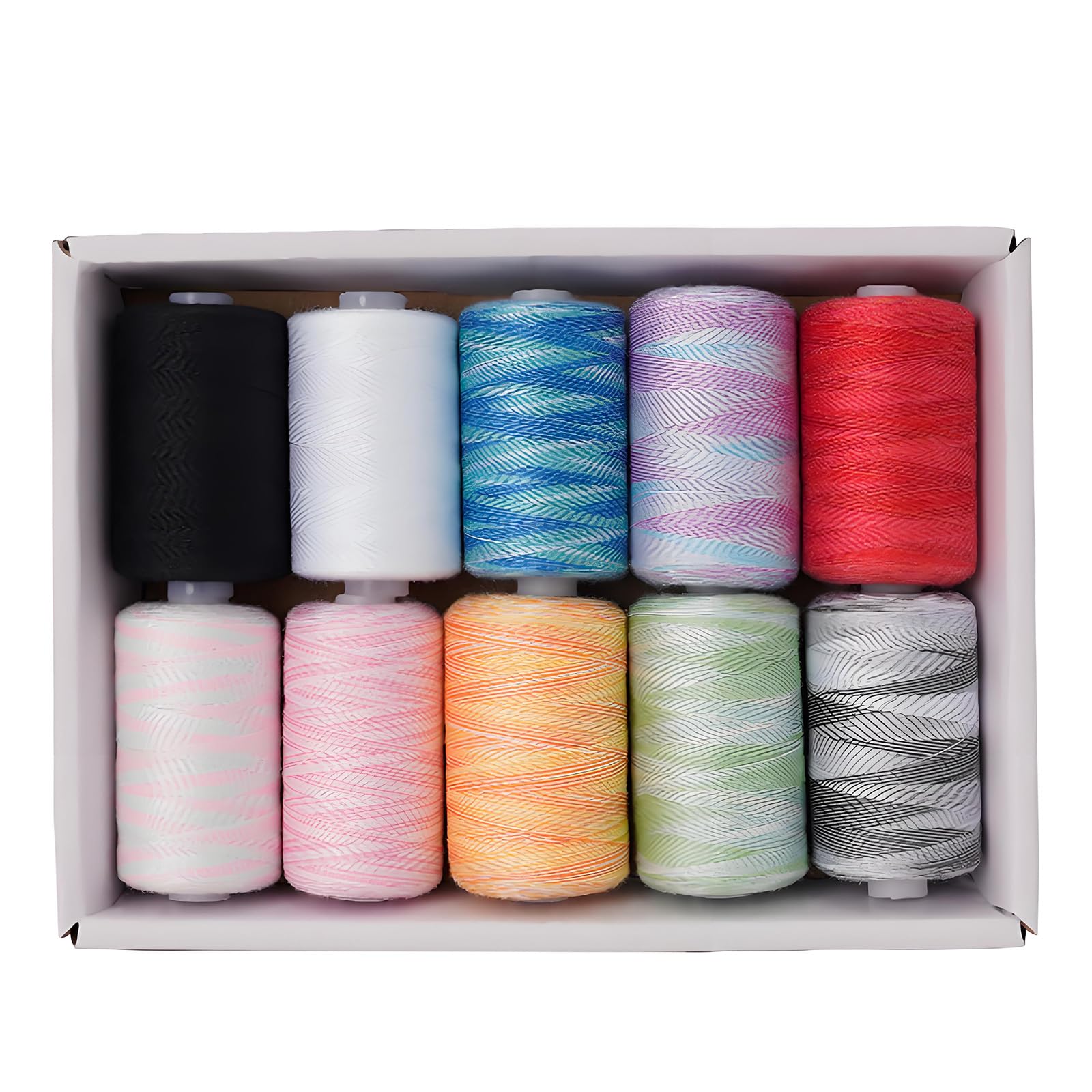 Hredyqw High Strengths Polyester Sewing Thread 10 Color for Fabrics Industrial Machine Use Sturdy Stitching