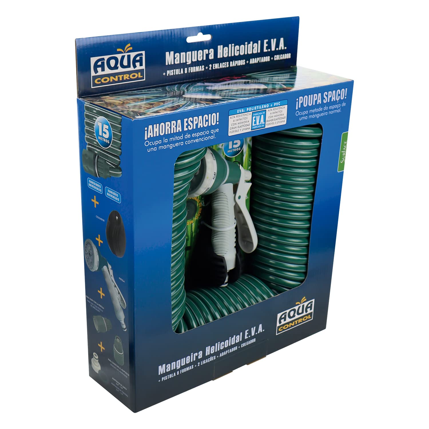 Tuyau de jardin 15m Aqua Control C2107N2 pour arroser le potager et nettoyer la terrasse