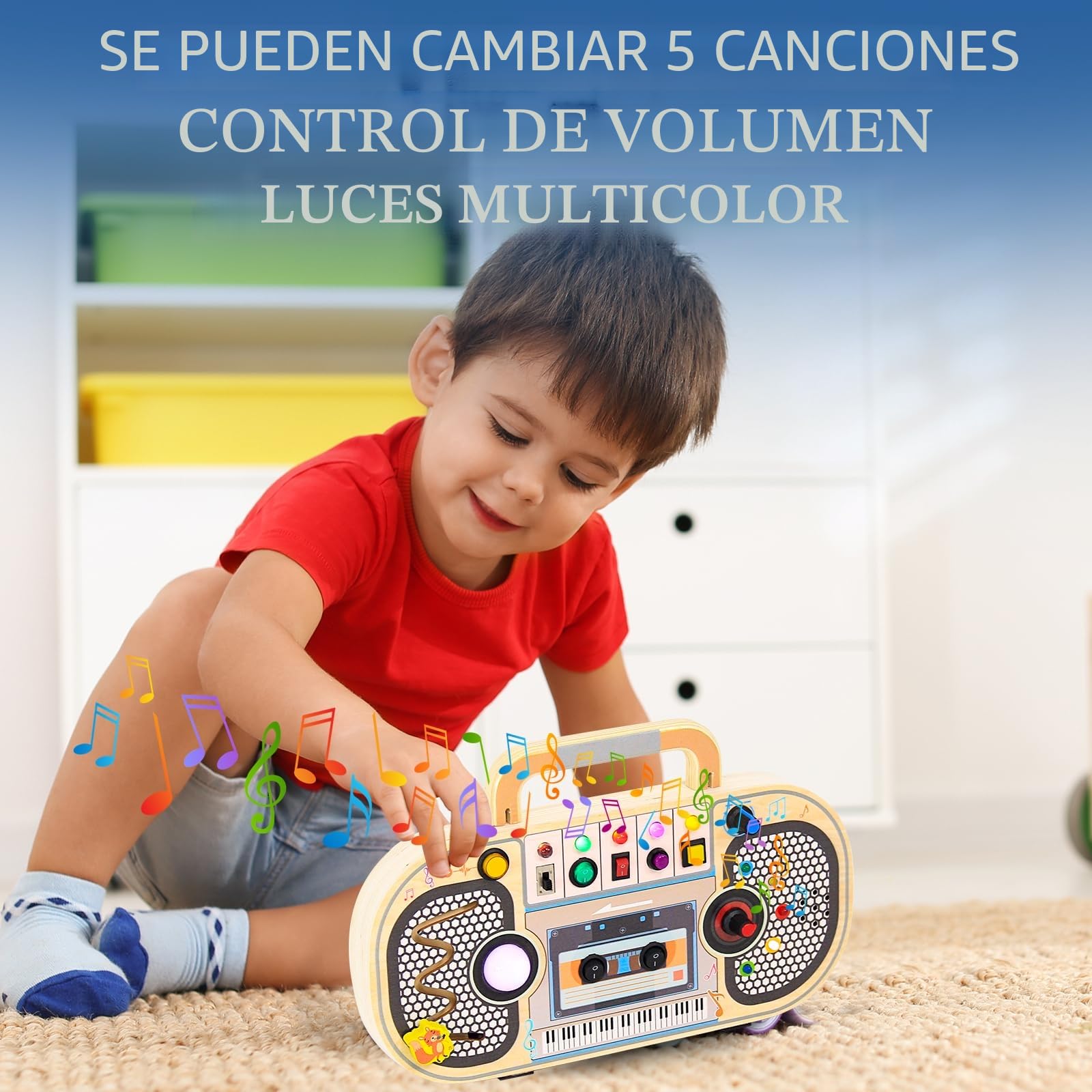Baeroly Los juguetes Montessori son tablas de madera equipados con interruptores LED, grabadoras y telégrafos inalámbricos, para niños a partir de tres años