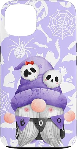 Funda de acuarela para iPhone 13 Boo Gnome Halloween Purple Spooky Creepy Cute