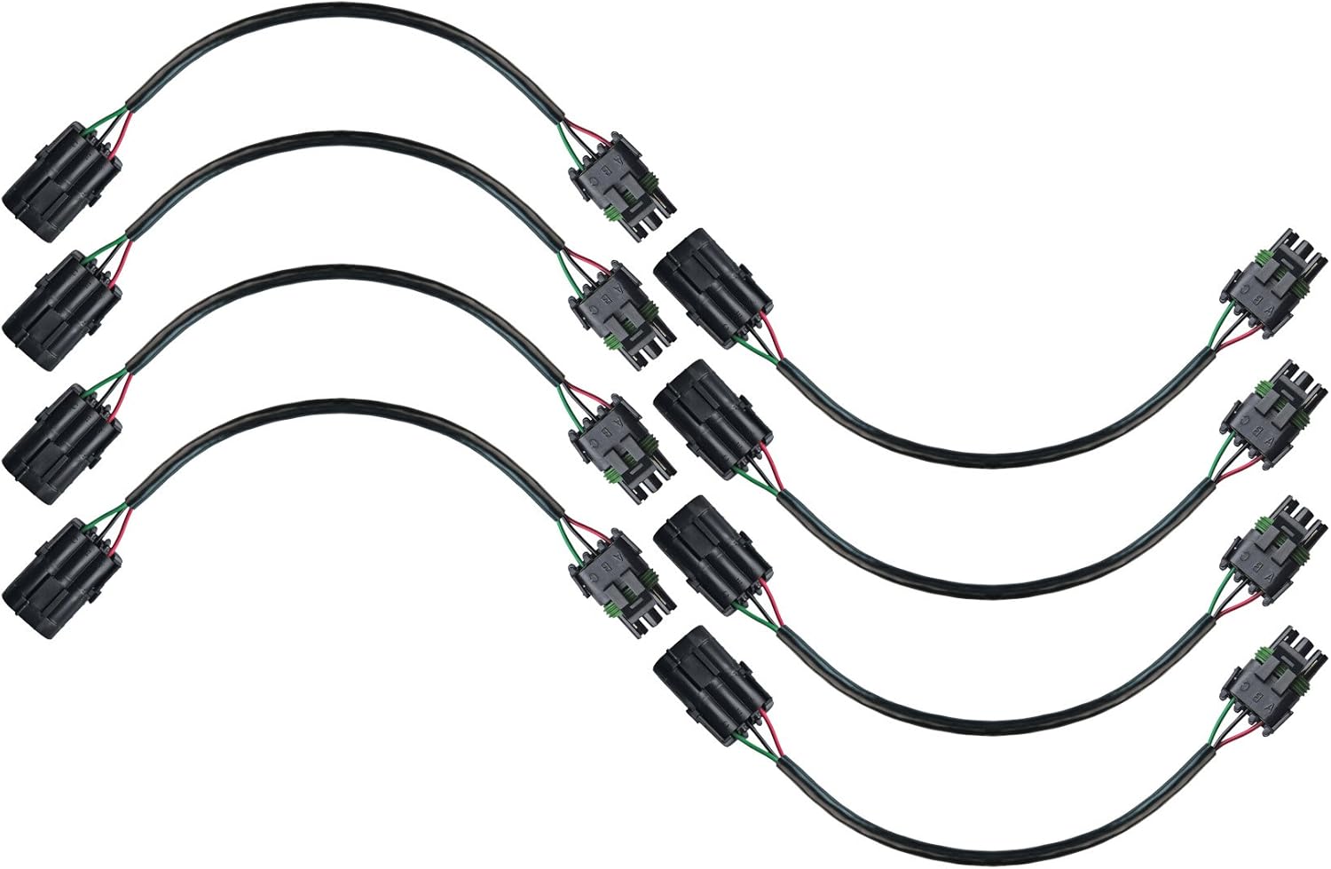 Sensor1 EXT3WP308 Extension Cables with Wire WeatherPack Connectors (8 Pack), 30
