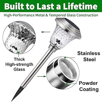 Amazon.com : BEAU JARDIN 8 Pack Solar Pathway Lights Outdoor