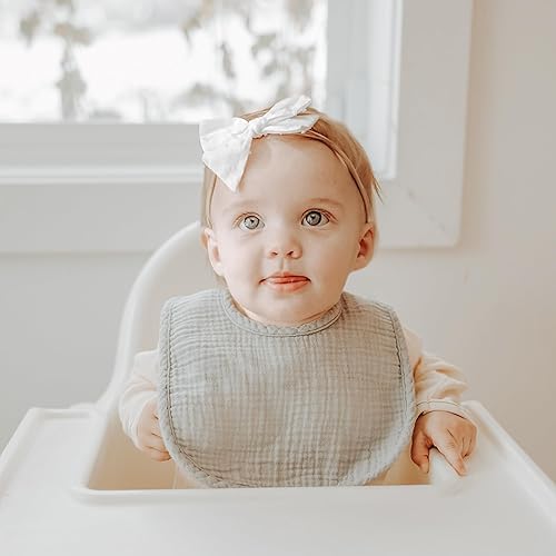 Miniatura 3 de MairMore Paquete de 8 baberos de muselina 100% algodón para bebé, unisex, suaves y absorbentes, juego neutro de género para alimentar y babear