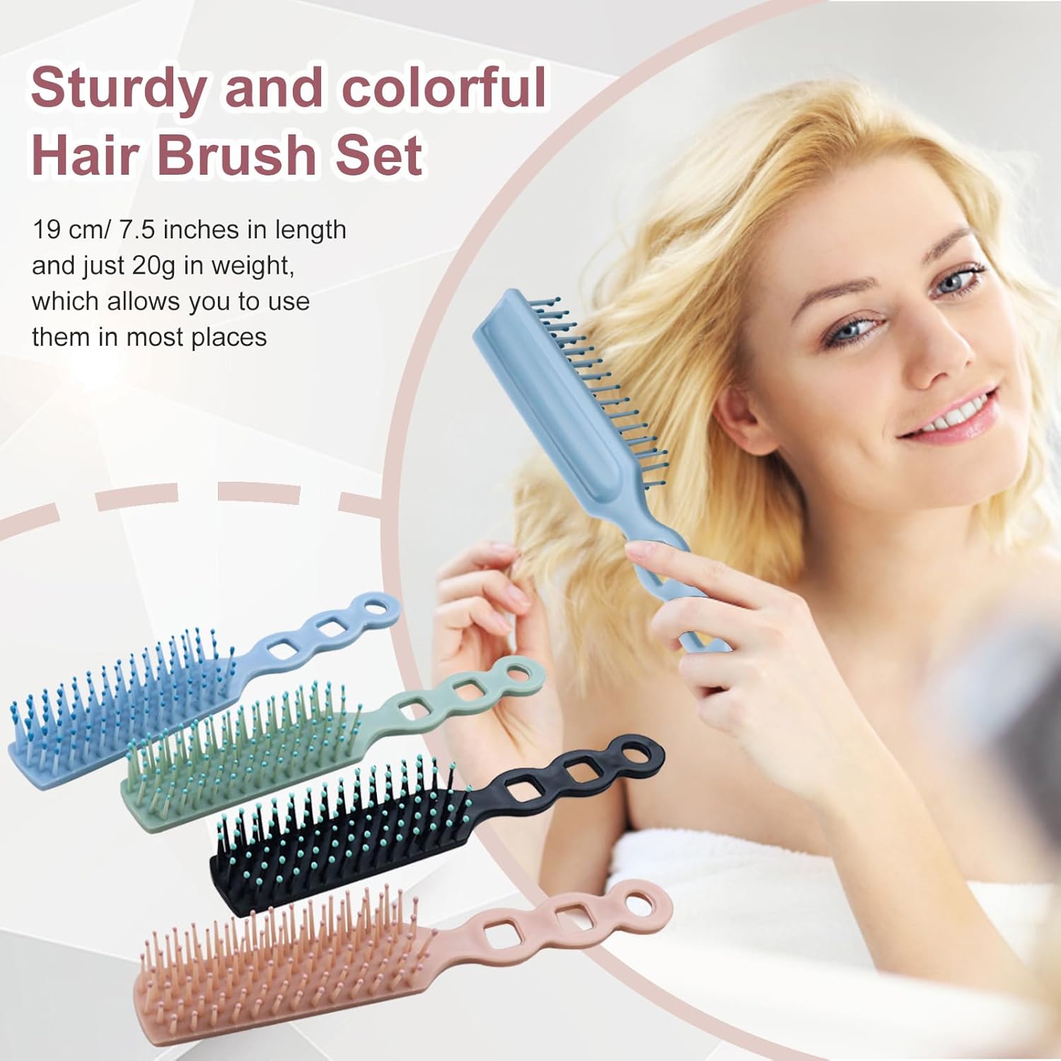 Bulk Hair Brushes for Homeless, 60 Pieces Hair Brush Bulk for Curly Wavy Hair Blow Drying Styling Detangling Suitable for Shelter, Hotel,Charity(Colorful) - Image 4