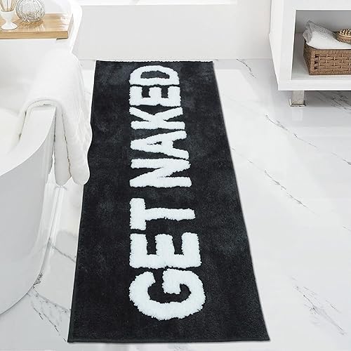 Miniatura 1 de Get Naked Runner - Tapetes de baño antideslizantes (18 x 47 pulgadas), microfibra absorbente, bonita, divertida decoración de baño para apartamento,