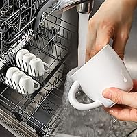 Vista 7 de Hasense Tazas de capuchino con platillos, juego de 6 tazas de café de cerámica de 6 onzas, perfectas para expreso, bebidas de café especiales, café