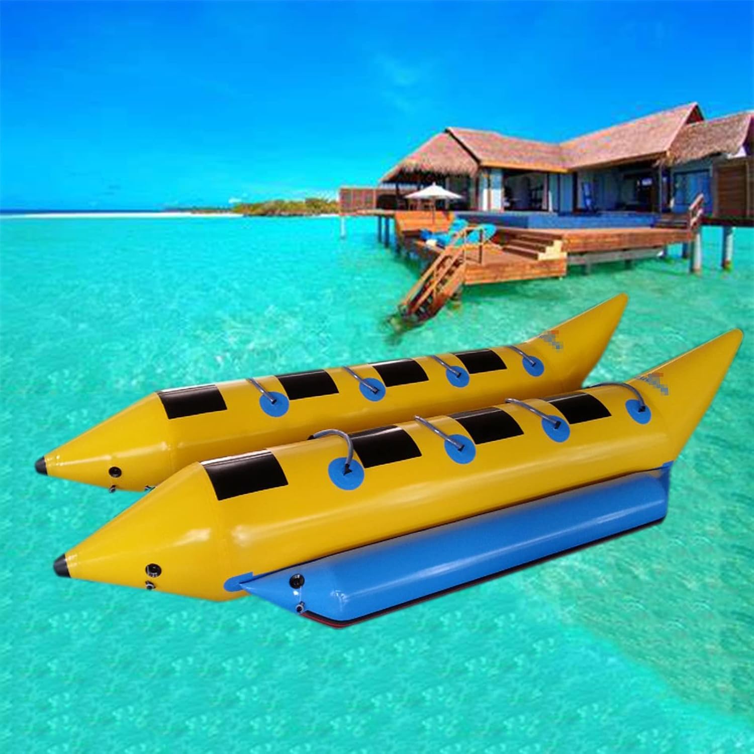 Catamaran Banana Boat, Water Leisure and Entertainment Banana Boat, Water Surfing Equipment, Suitable for Adults and Children to Play On The Water,A