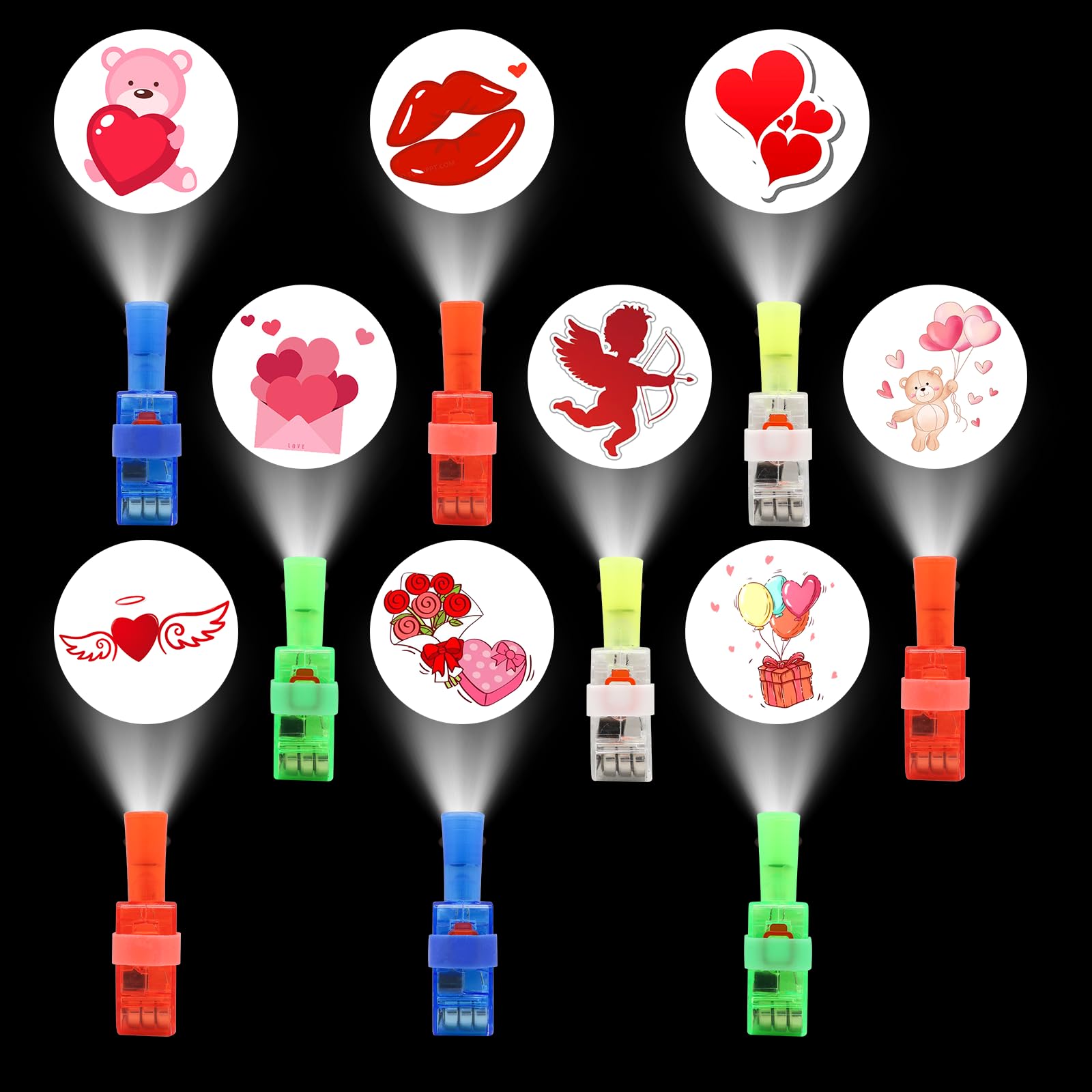 Photo 1 of 108Pcs Valentines Day Gifts for Kids with LED Light Up Finger Lights Glow in The Dark Toys Bulk- School Class Exchange Gifts for Boys Girls Toddlers  3PACK