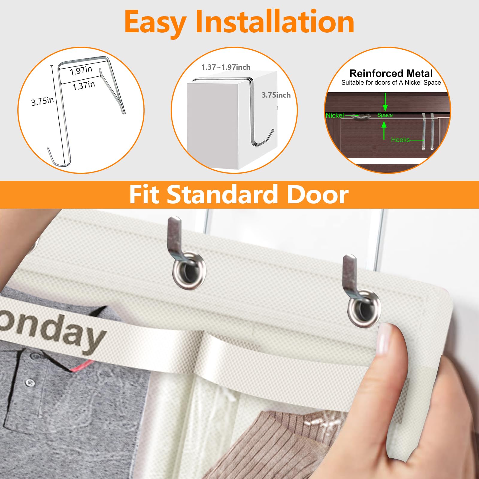 VERONLY Organizer Settimanale Da Appendere - Per Vestiti Scolastici Da Lunedì A Venerdì - Foto 10