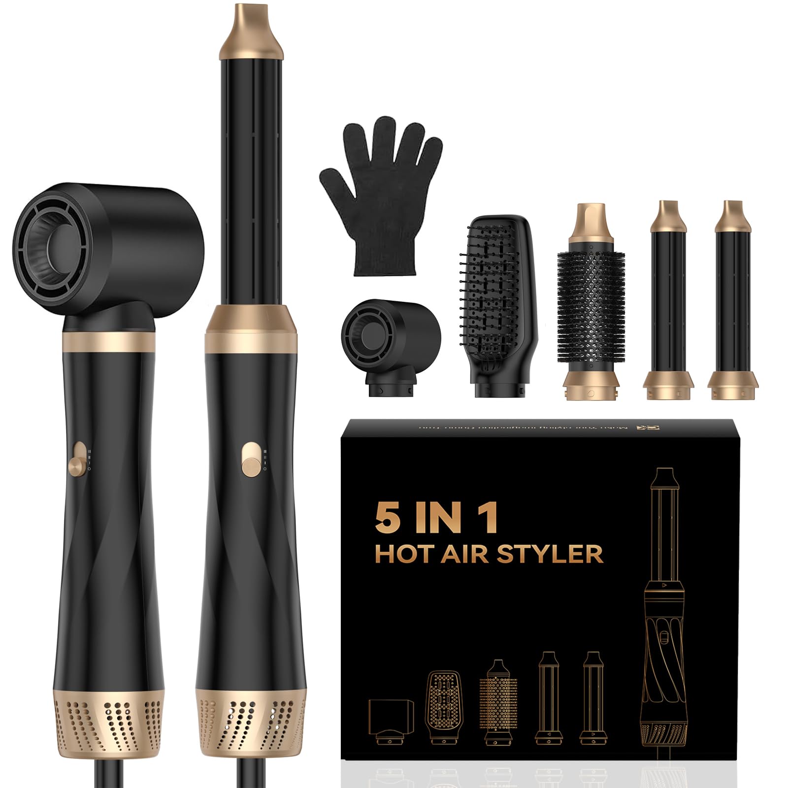 UMIGA Hairstyler 5 in 1 Airstyler Haarstyler 1000W Föhnbürste Multistyler