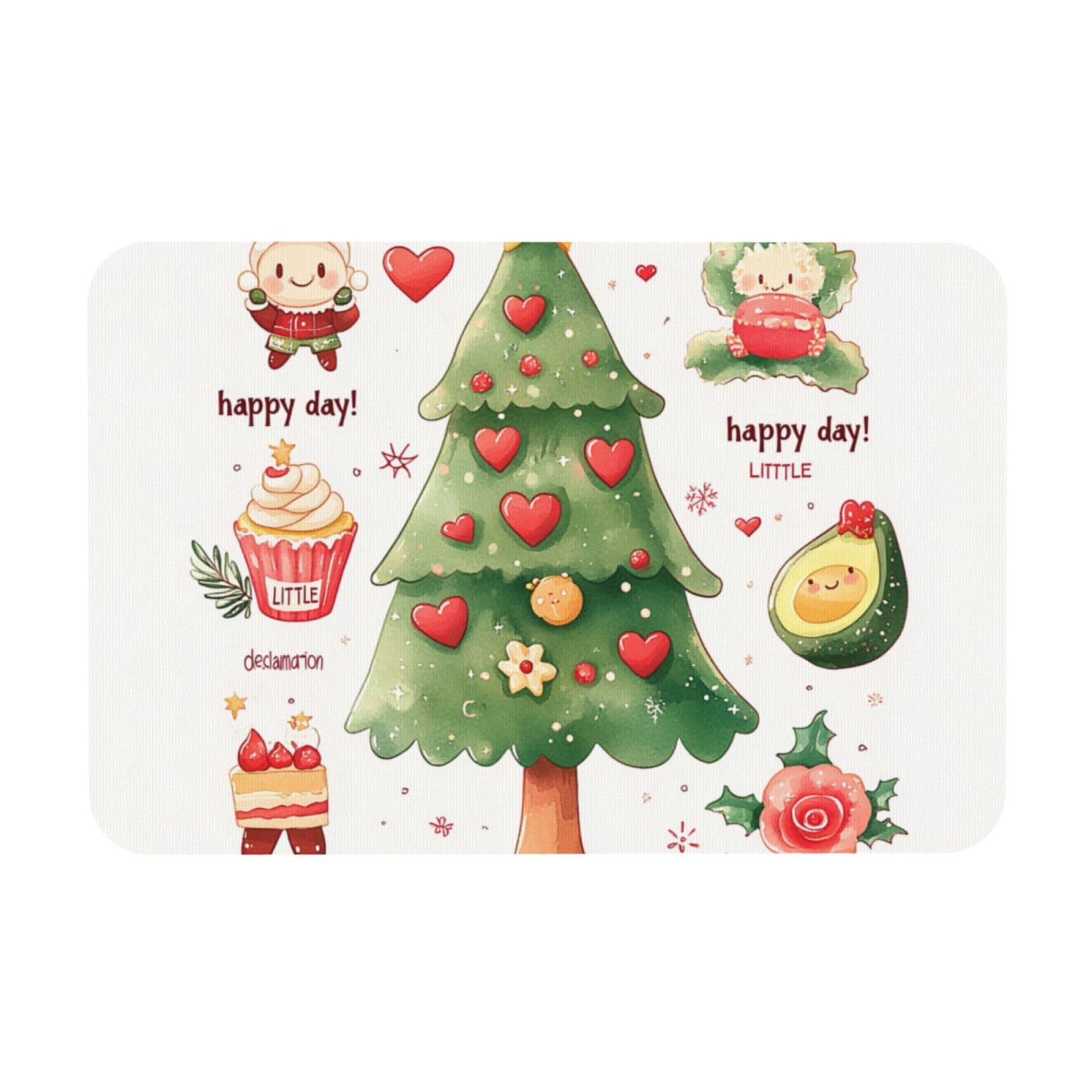 Paillasson d'entrée en silicone avec motif arbres design tapis de sol chic 40x60