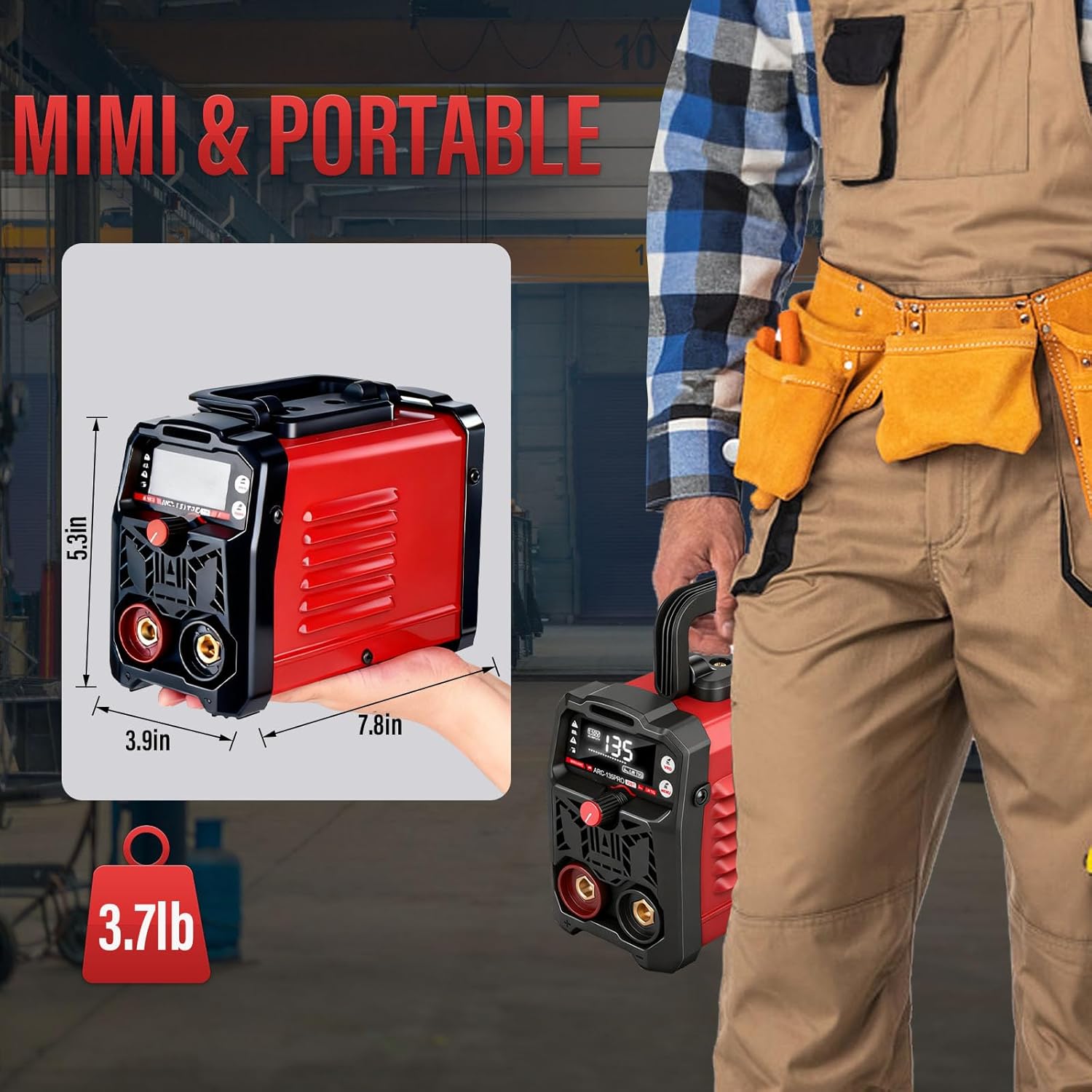 110V Portable Welding Machine, 2 In 1 Stick Welder/Lift Tig Welder Machine, 20-135A IGBT Inverter Mini Welder With Hot Start,Arc Force And Anti-Stick, For Home Diy Arc Welder Auto Repair(Red)