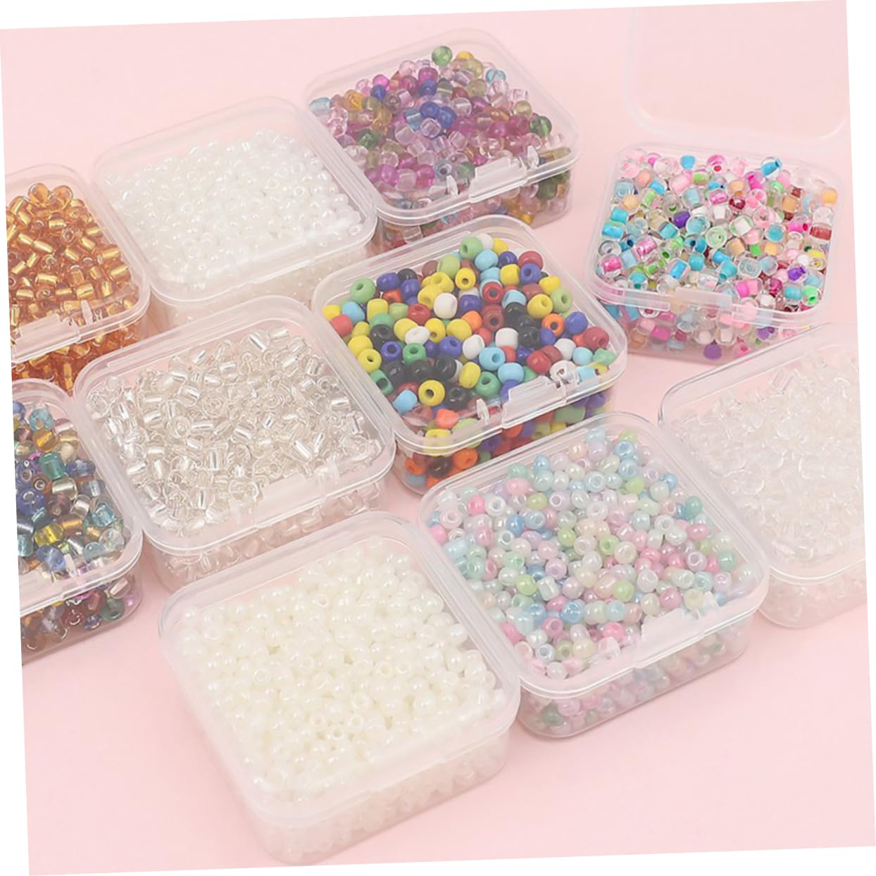SHINEOFI 3 Set scatole portaoggetti con coperchio chiave diviso storage box scatole per stoccaggio contenitori cestino per organizzare le perline Organizzatore di perline pp Transparent