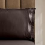 CELINE LINEN 4-Piece Ensemble de draps avec des poches profondes, California King, Chocolate Brown