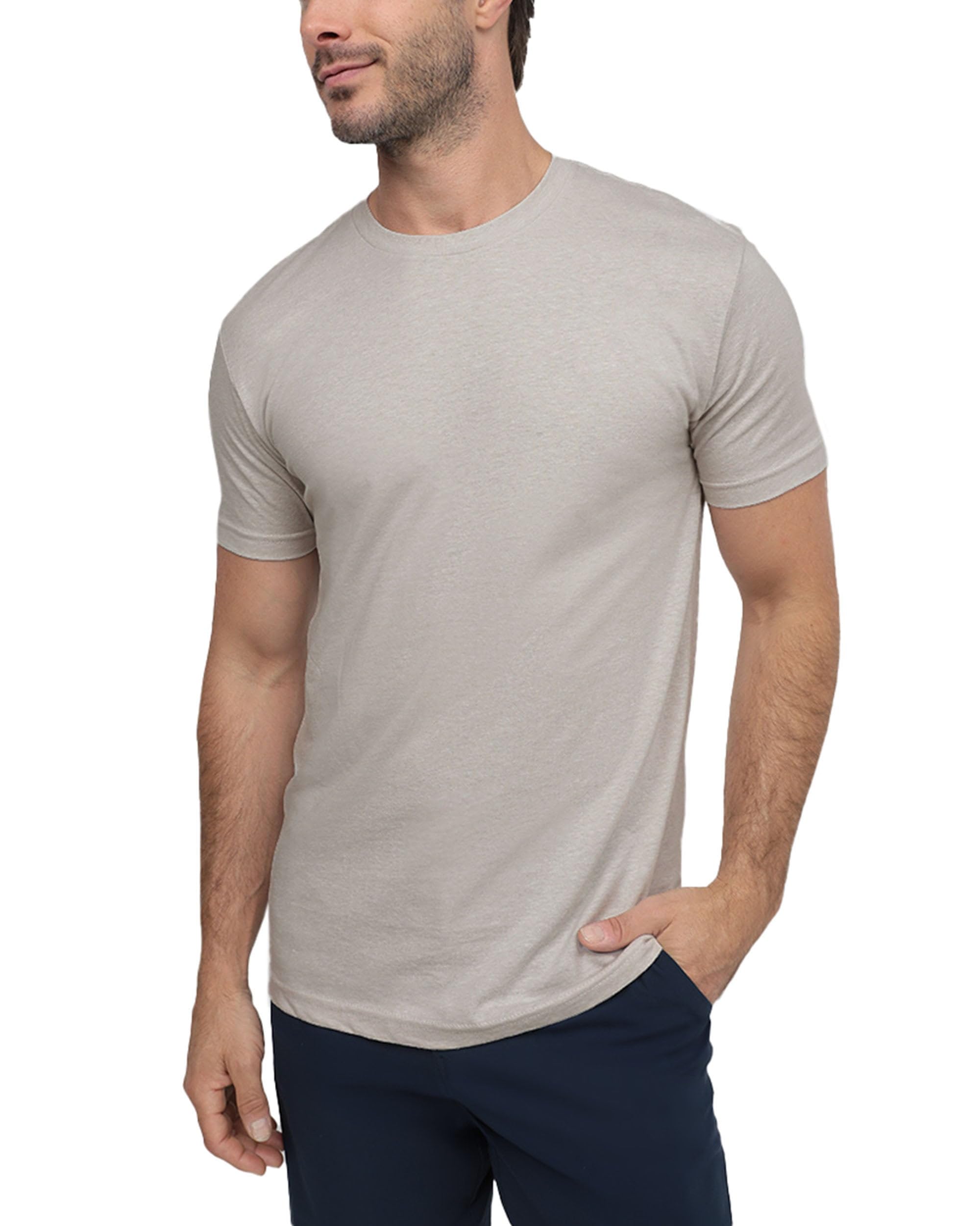 INTO THE AM Men's T-Shirts Soft Cotton Blend Crew Neck Tee S - 4XL Athletic Fit Plain Basic T-Shirt for Men