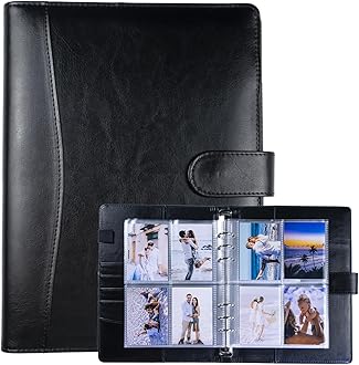 A5 Kpop Photocard Binder with 30 Pack 4-Pocket Card Pages, 6 Ring A5 Binder Card Collector Album with 240 Card Slots,PU Leather Binder Cover with Magnetic Buckle Closure for Organizing Trading Card