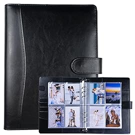 A5 Kpop Photocard Binder with 30 Pack 4-Pocket Card Pages, 6 Ring A5 Binder Card Collector Album with 240 Card Slots,PU Leather Binder Cover with Magnetic Buckle Closure for Organizing Trading Card