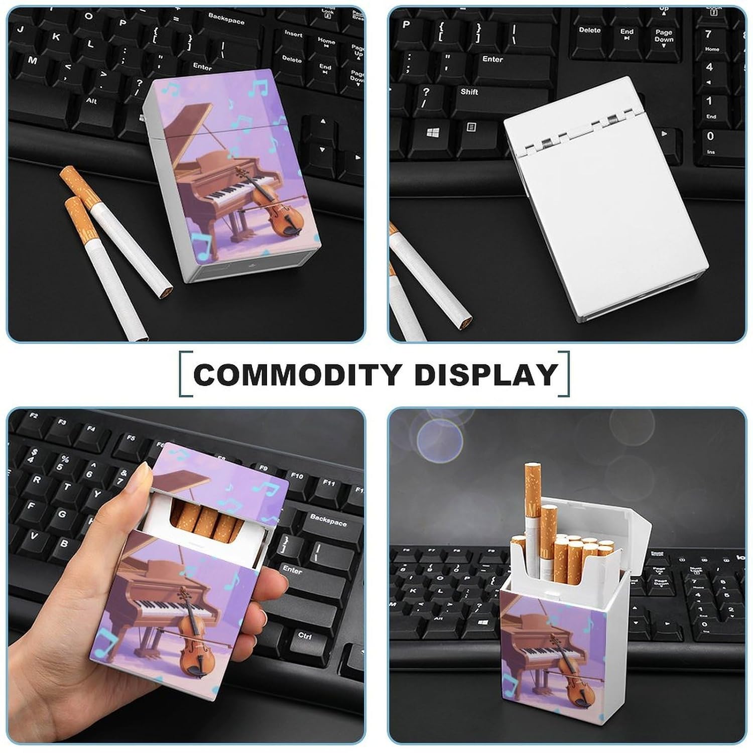 Piano Music Notes Cigarette Case Vintage Cigarette Box image 5