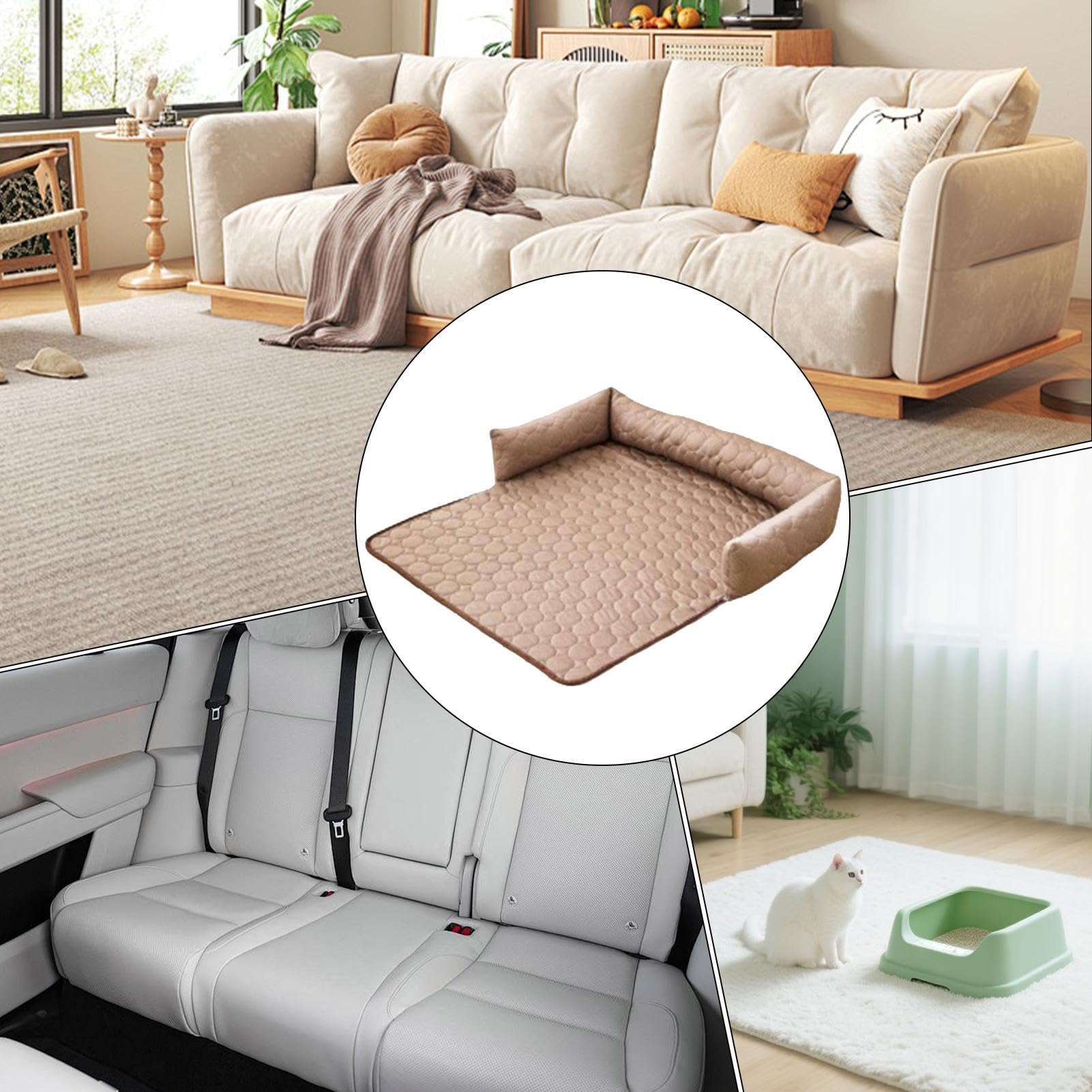 Tappetino rinfrescante per cani Antiscivolo con Coperta Comoda e | Tappetino rinfrescante con fondo antiscivolo per cani Cuscino Coperta Confortevole da Interni Cuccia Divano Auto Gabb