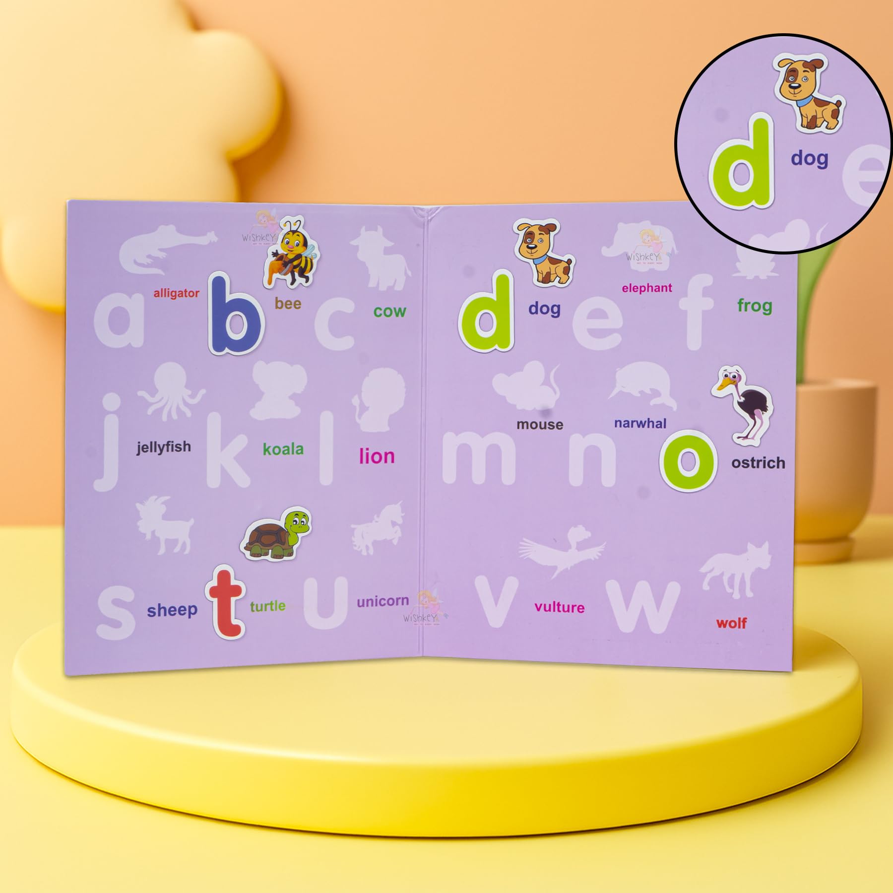 WISHKEY Magnetic Alphabet Letters for Kids – 52 PCS ABC Learning Set with Animals, Lowercase Magnets, Educational Montessori Toy for Toddlers, Preschool Learning for Kids Age 3+ 3