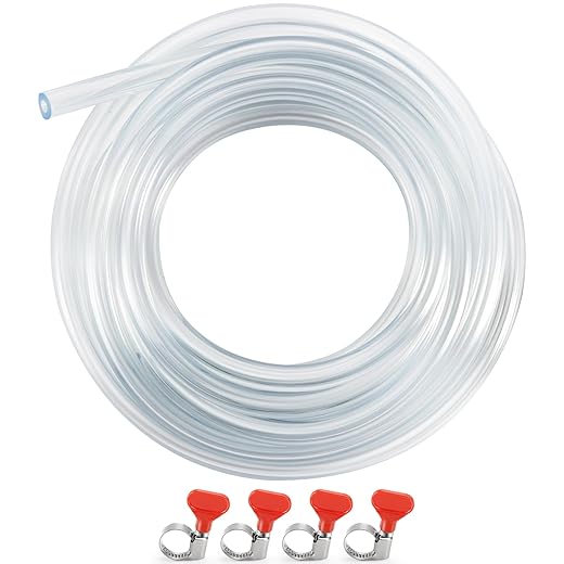 10FT Kegerator Beer Line Tubing, 3/16 Food Safe PVC Tubing for Kegerator, Beer Keg Lines Replacement Kegerator Lines Replacement Kit Beer Dispensing Line Hose Clamps for Homebrew