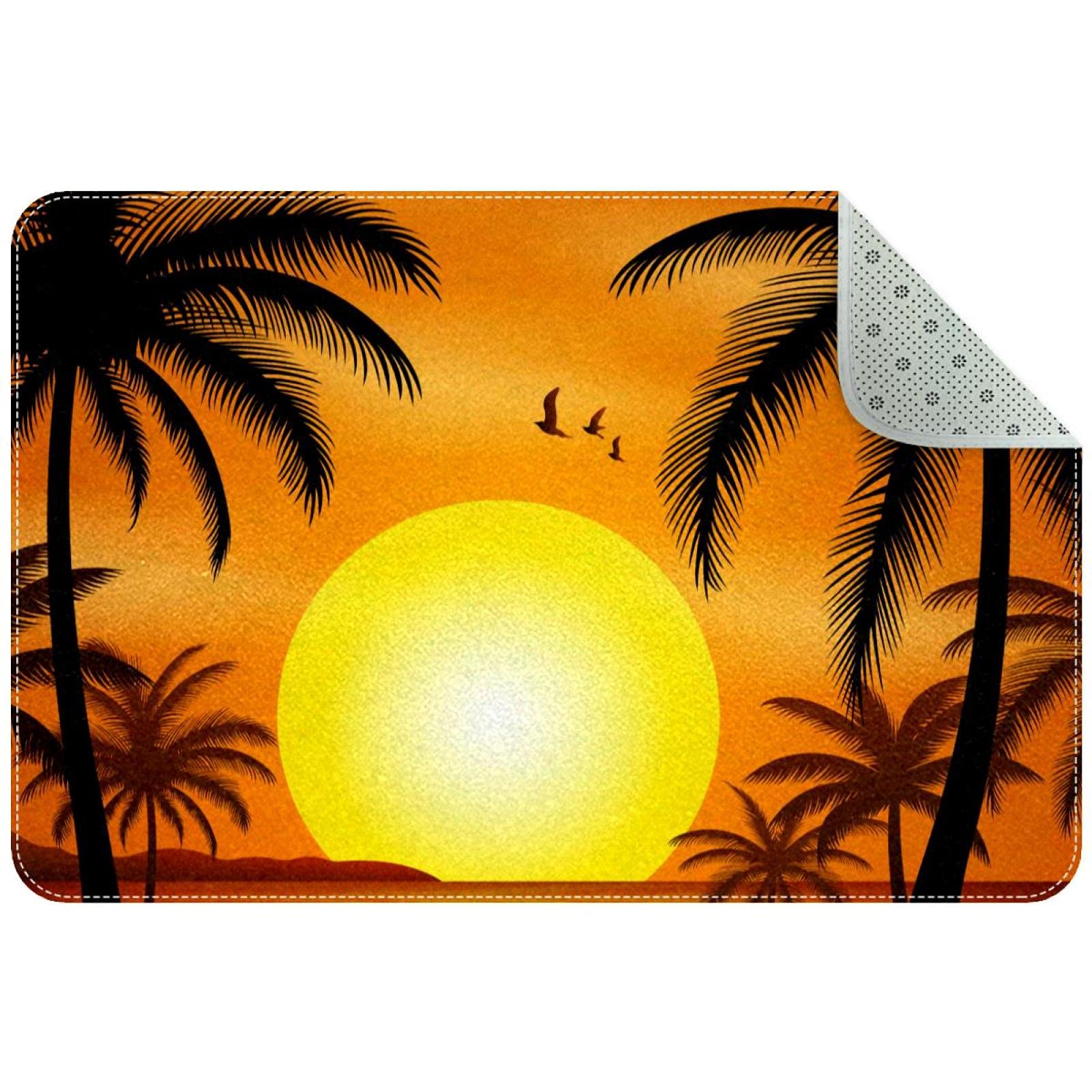 Paillasson coucher de soleil doux et lavable pour une décoration d'entrée unique