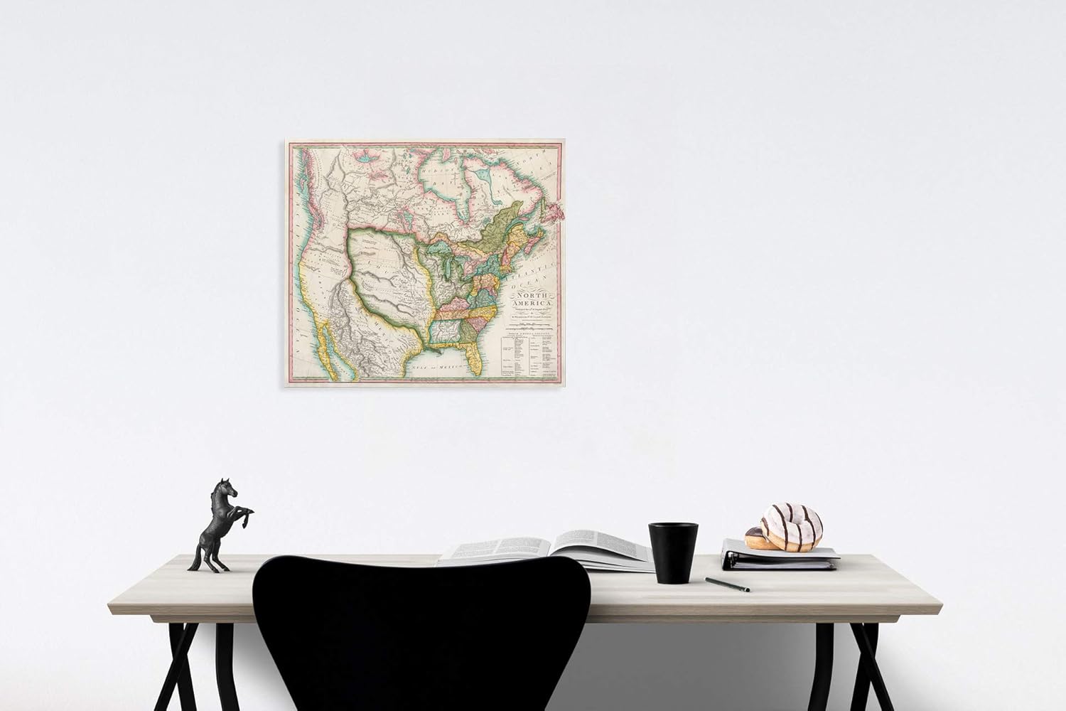 Historic Map : North America, 1804 (The First Map to Illustrate The Louisiana Purchase), 1804, Robert Wilkinson, Vintage Wall Art : 36in x 31in