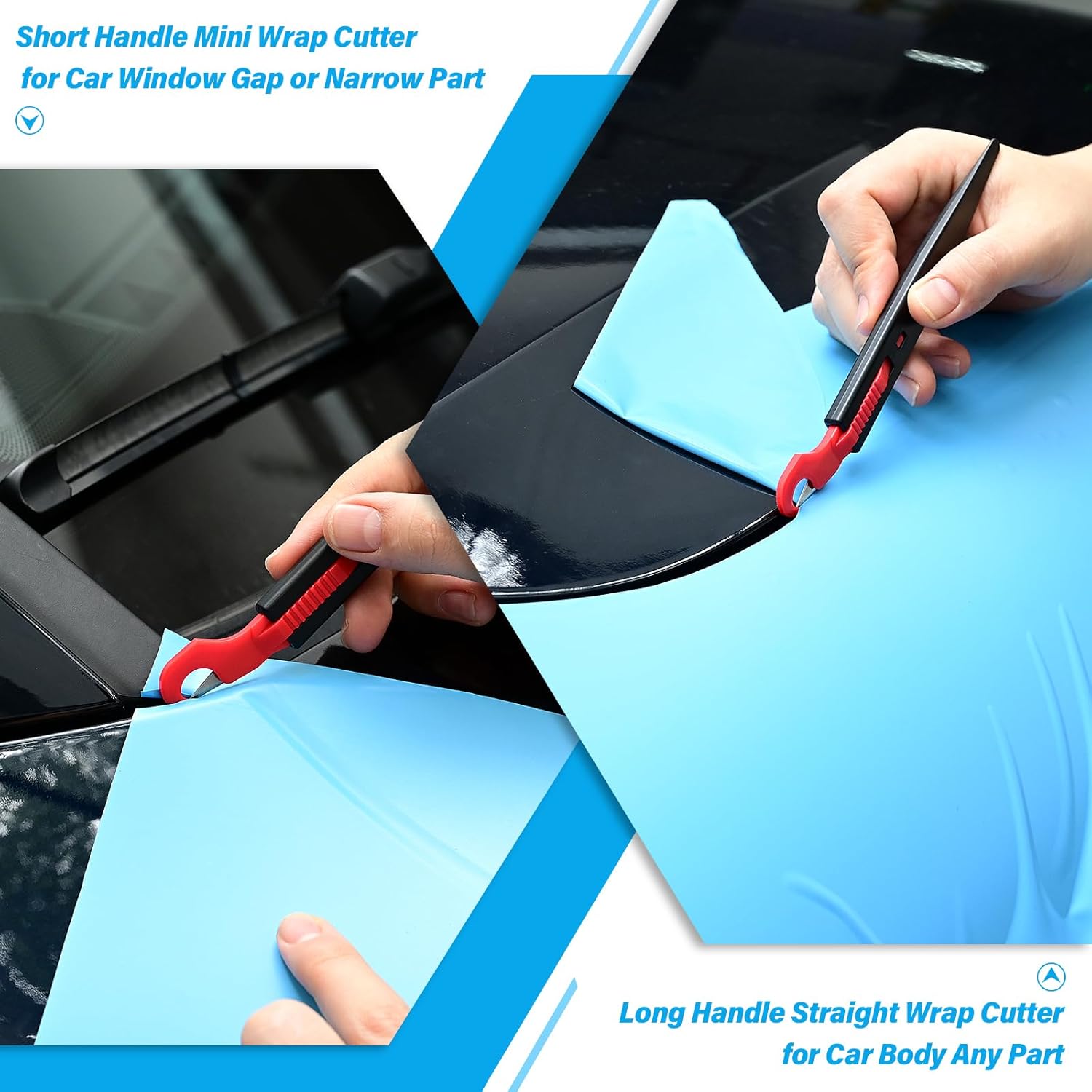 Gomake Vinyl Wrap Guard Cutter Knife Window Tinting Cutter Precision Automotive Safety Cutting Tool for Car Wrapping, Window Tinting,Decals,Signs, Wrap Film and Other Car Vinyl Cutting(W200)