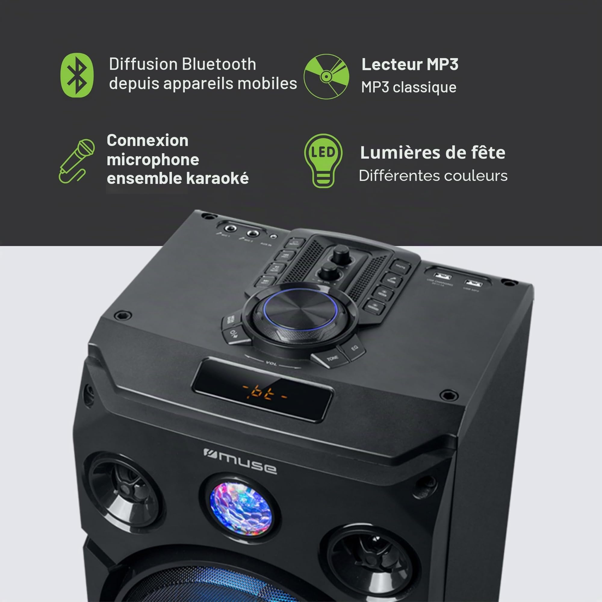 MUSE Enceinte Sono Portable M-1935 DJ