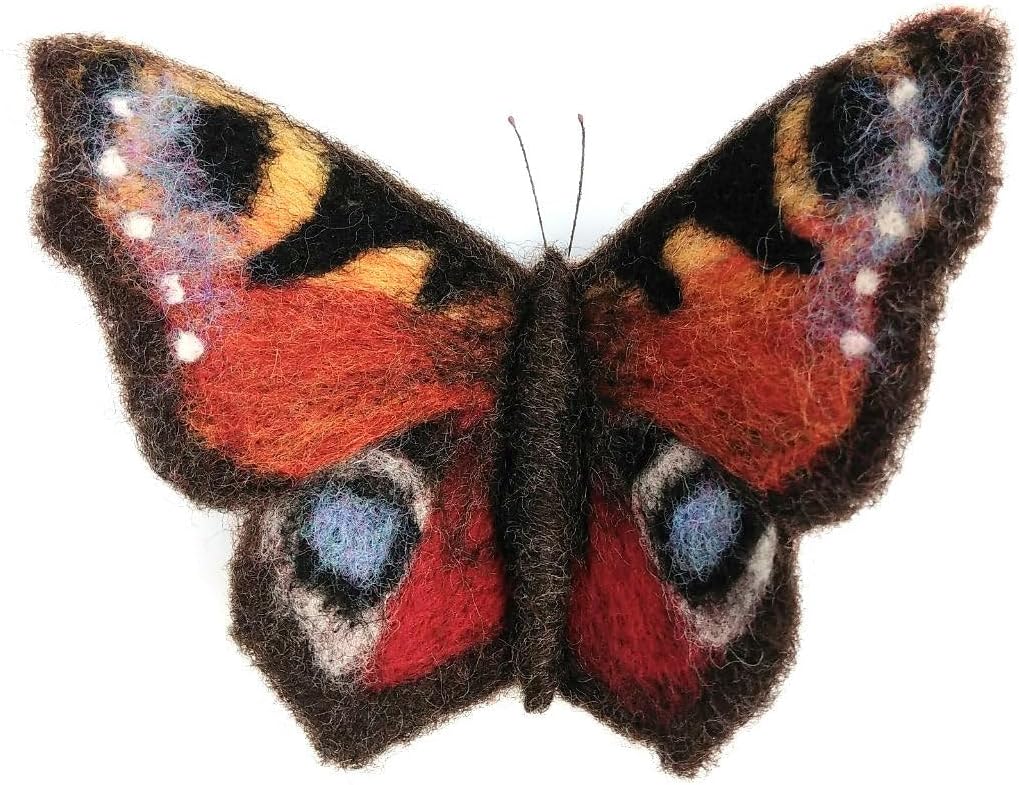 Wizardi Beginner Needle Felting Kit for Adults - Peacock Butterfly. Insect Felting Kit 15cm Wide. Felting Tools. Wool Felting Supplies. Felt Crafts. Wool Felt. The Makerss