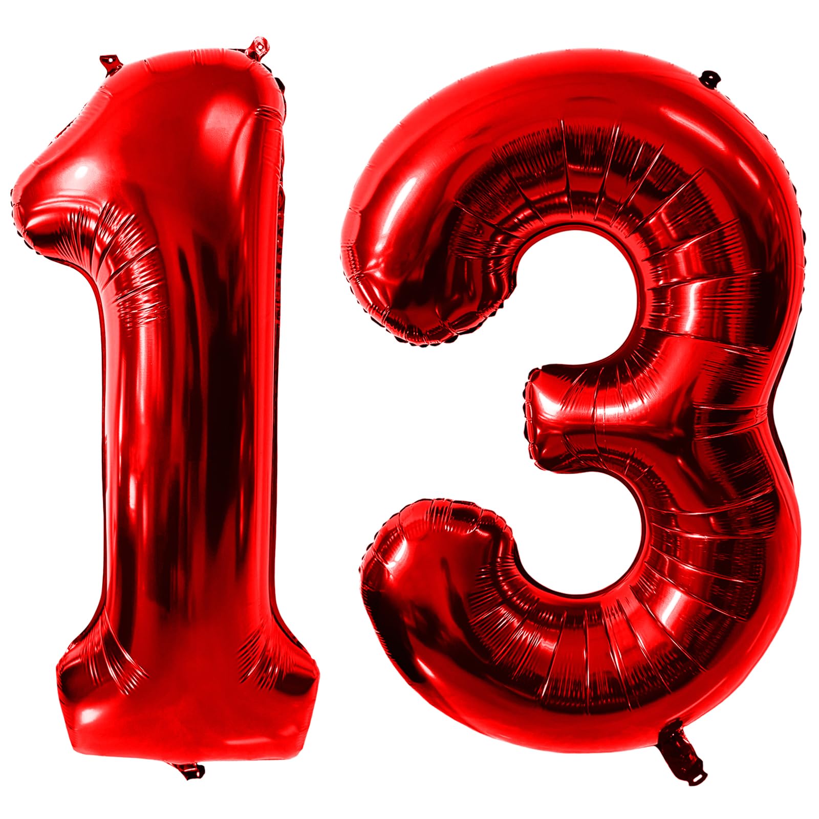 40 Inch Red Number 13 Balloons, Red 13 Balloon, Red Large Foil Number 31 Balloons, Birthday Wedding Anniversary Party Decoration Graduation Ceremony digital Decorations — image 1