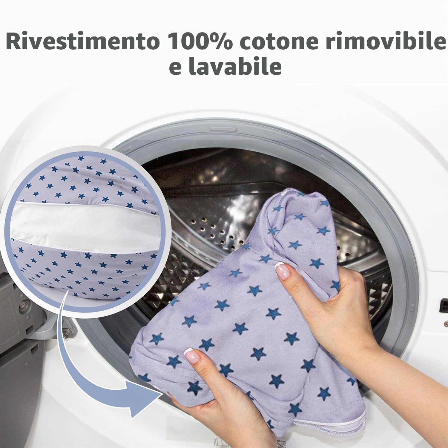 Chilling Home Cuscino Gravidanza 2 in 1 XXL,Cuscino Allattamento per Neonato, Cuscino Gravidanza per Dormire con Cuscino Interno e Federa in Cotone,Cuscino Allattamento e Gravidanza (Blu)