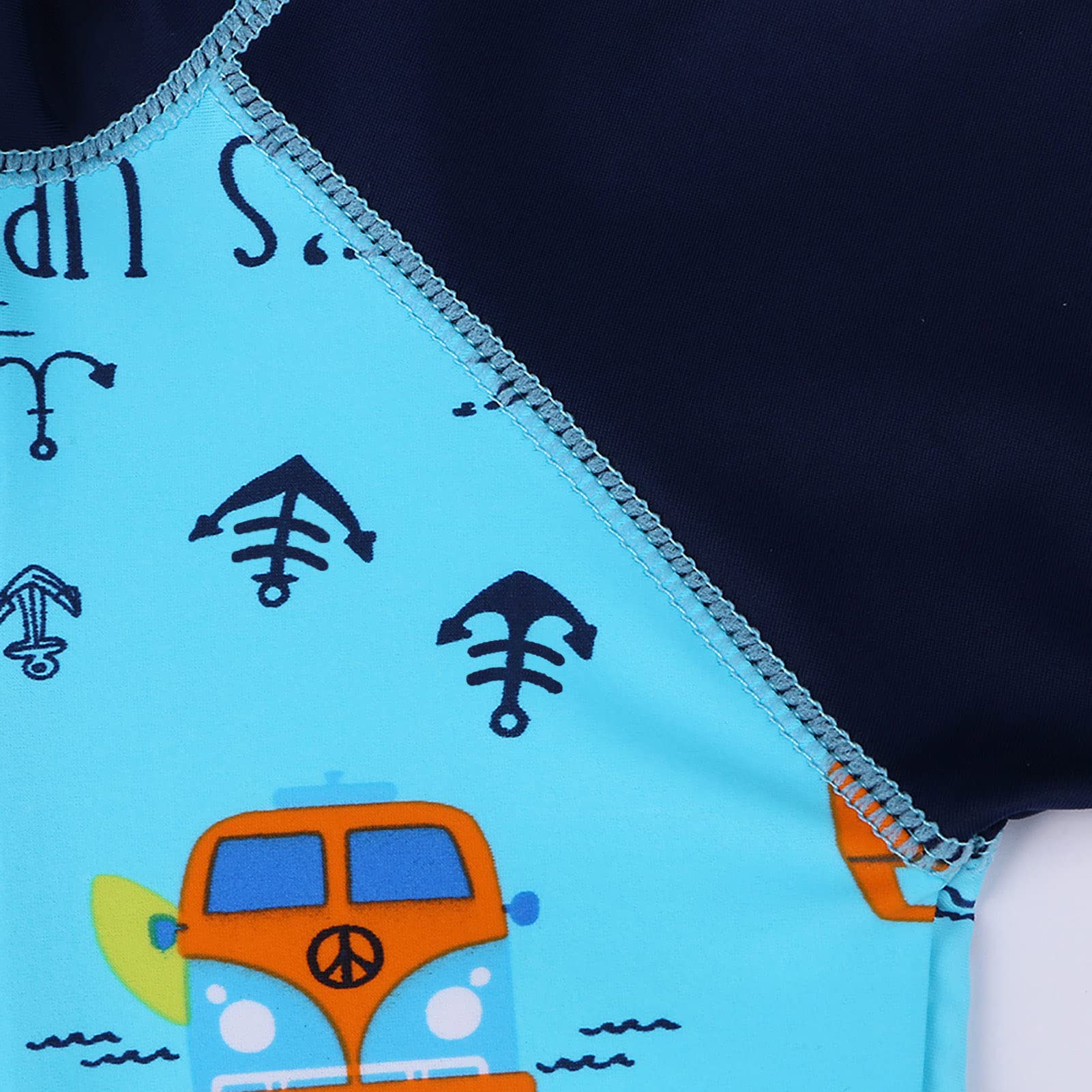 HUAANIUE Garçons Bébé Maillot de Bain 1 Pièce Anti-UV UPF 50+ Bébé Garçons Costume de Bain zippé à Manches Longues 1 Mois-6 Ans