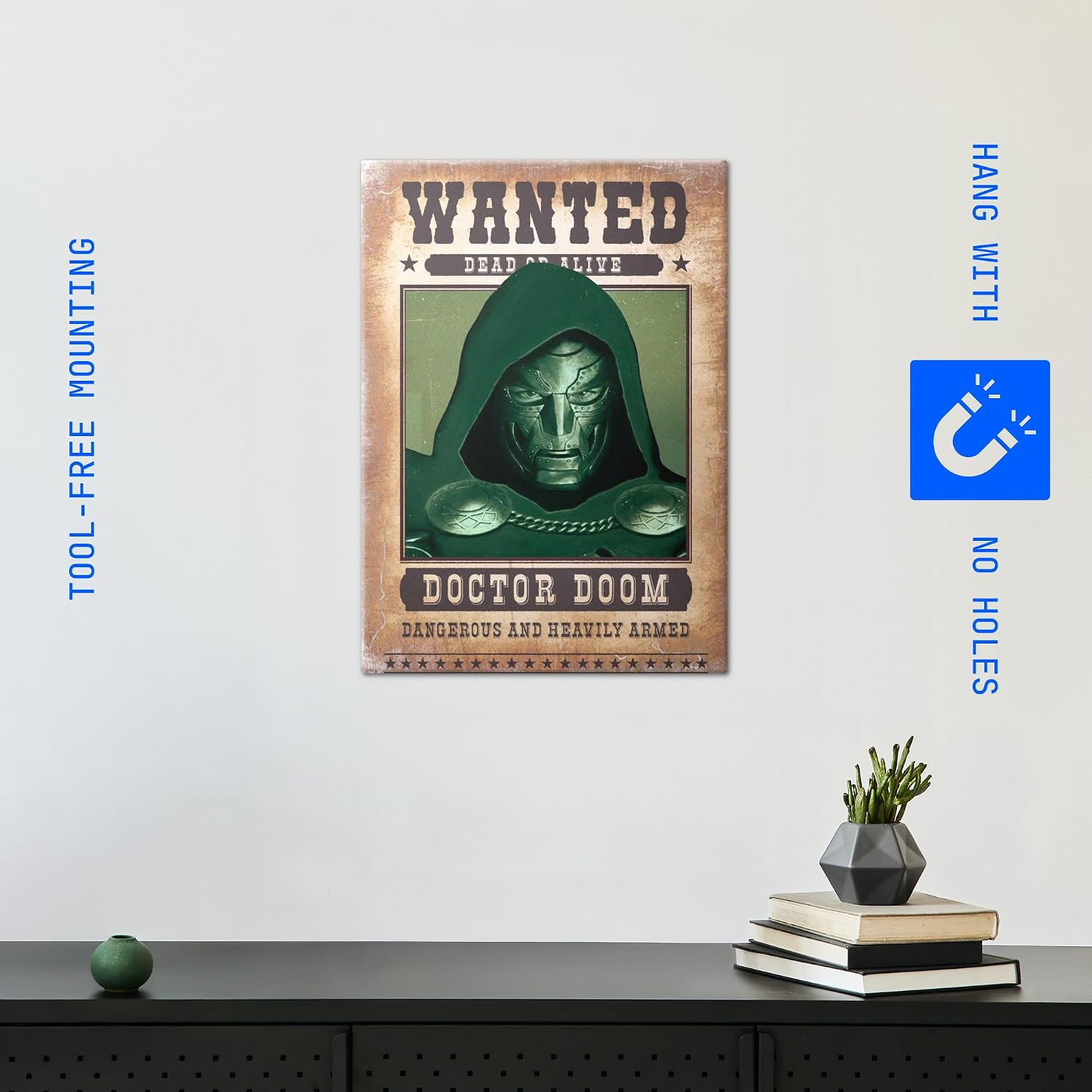 Displate Metal Poster Marvel Wanted Poster - Doctor Doom Magnetic Mount M image 5