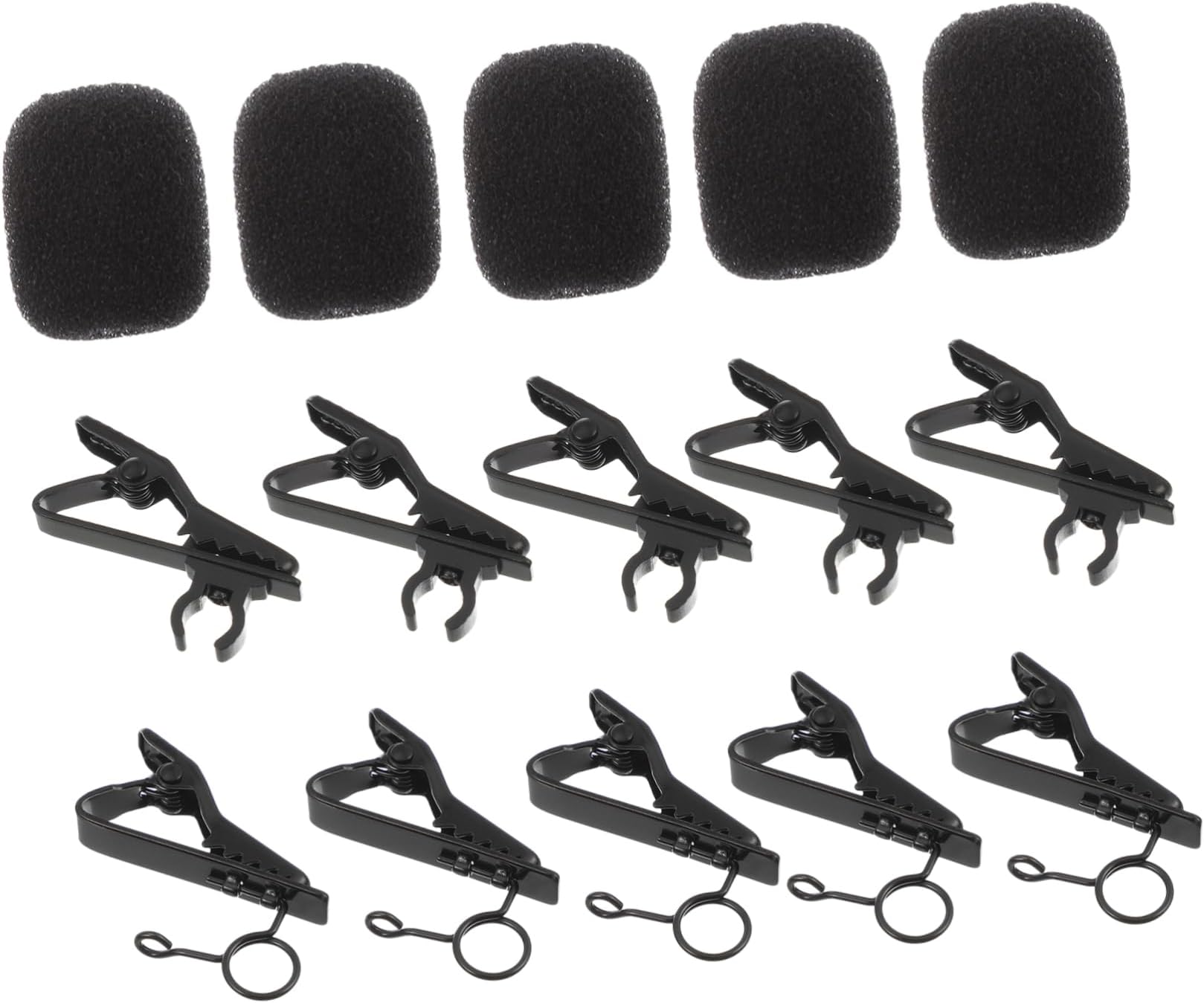 18pcs Mini Microphone Set Mic Microphone Replacement Circle Clips Tie Clip Sponge Cover for Performances